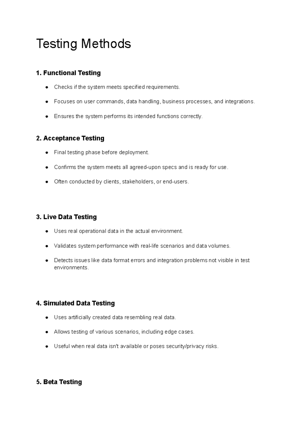 U4 L19 - Overview of Testing Methods and Their Applications - Studocu