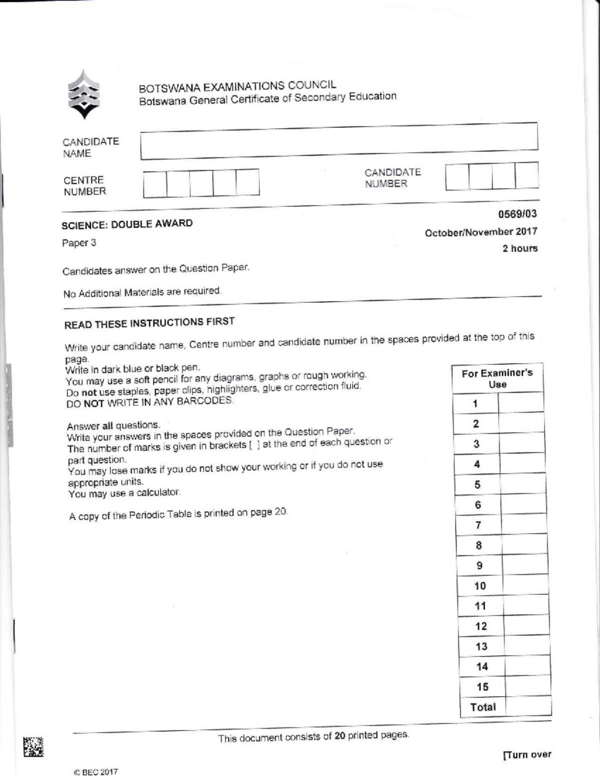 Bgcse SDA Paper 3 2017 - Practice Exam Questions and Answers - Studocu