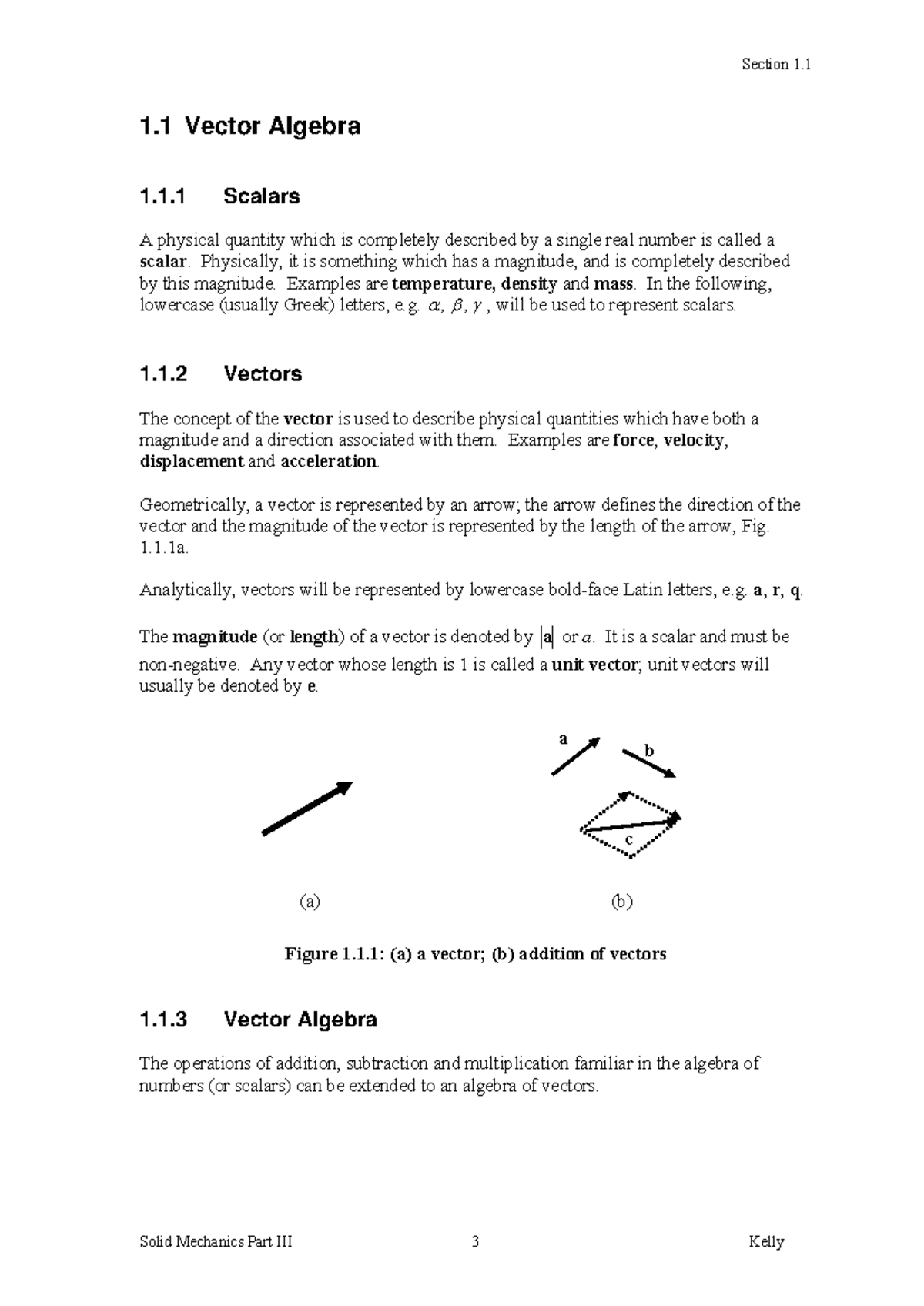 Vector Algebra Concepts and Operations: Scalars, Vectors, and Functions ...