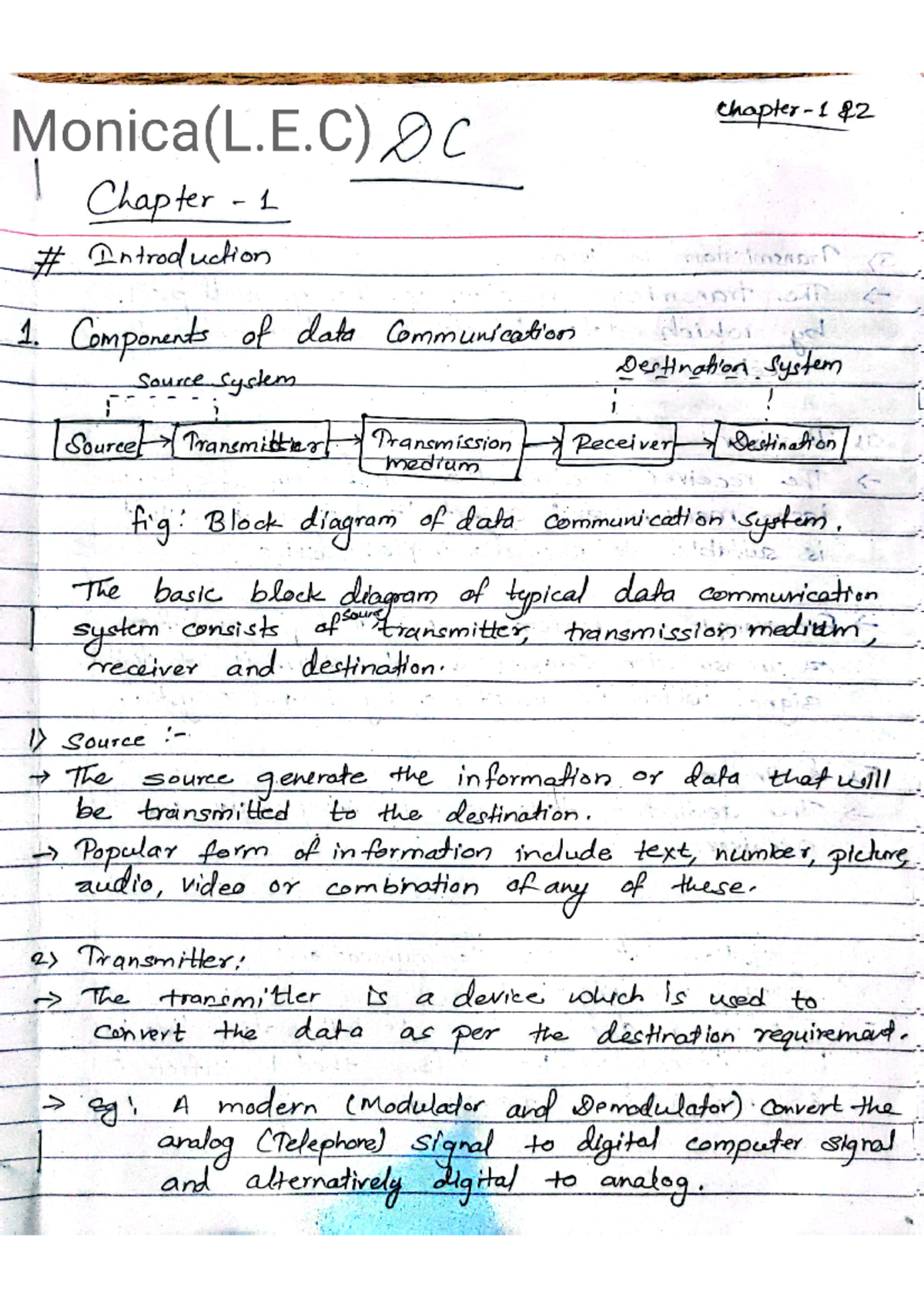 Class note(AKA) - padh - Monica(L.E) chapter. 122 Chapter 1 ...