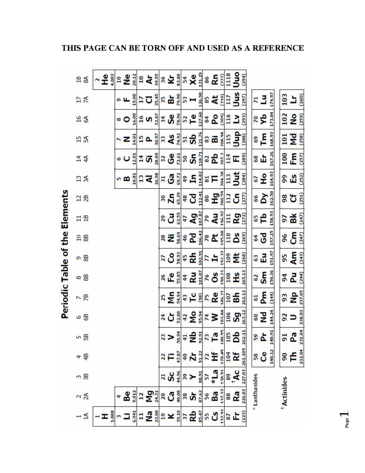 Chemistry 101: Exam 1A Answer Key and Reference Guide - Studocu