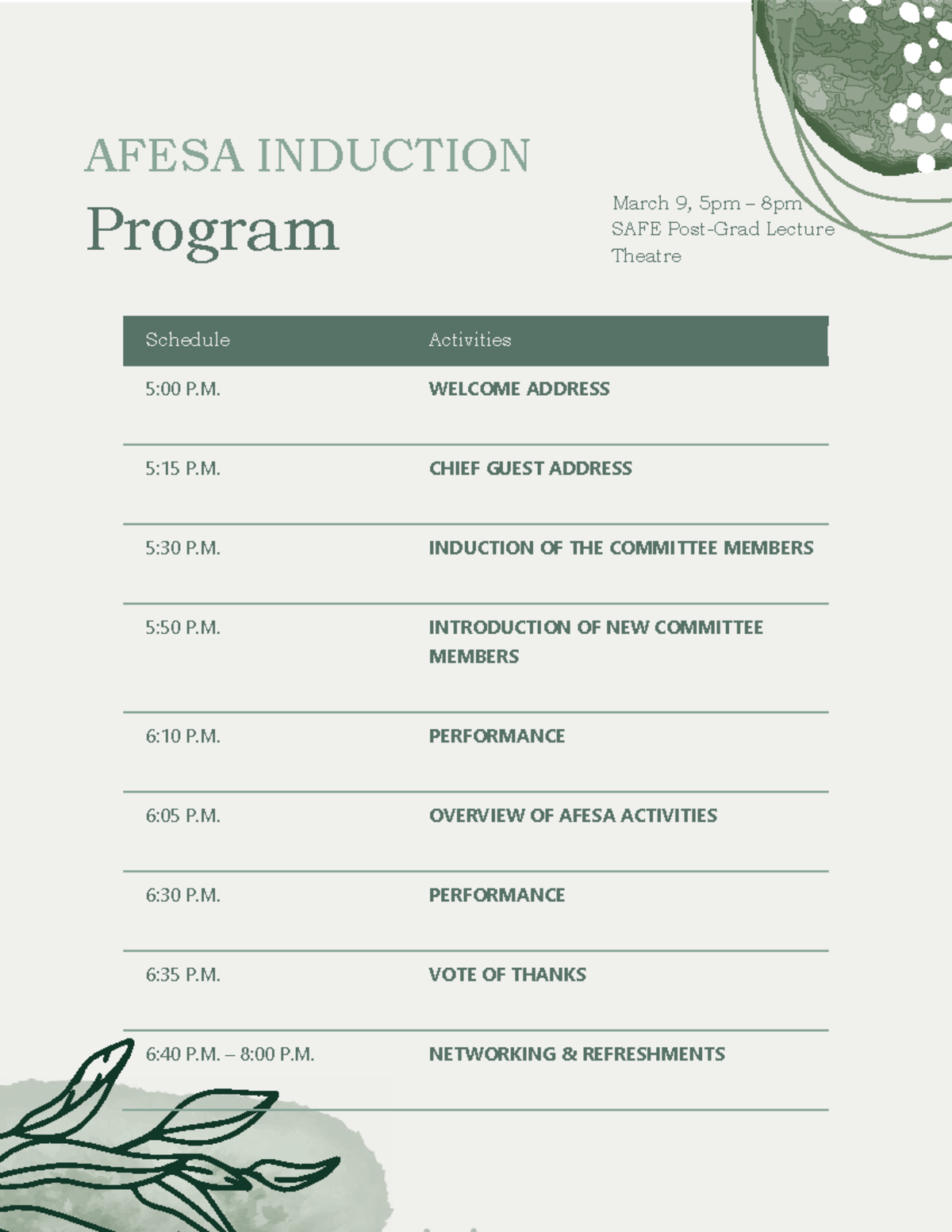 hfgbfgfffbfcbbfcbbfbfb - BSB51918 - AFESA INDUCTION Program March 9 ...