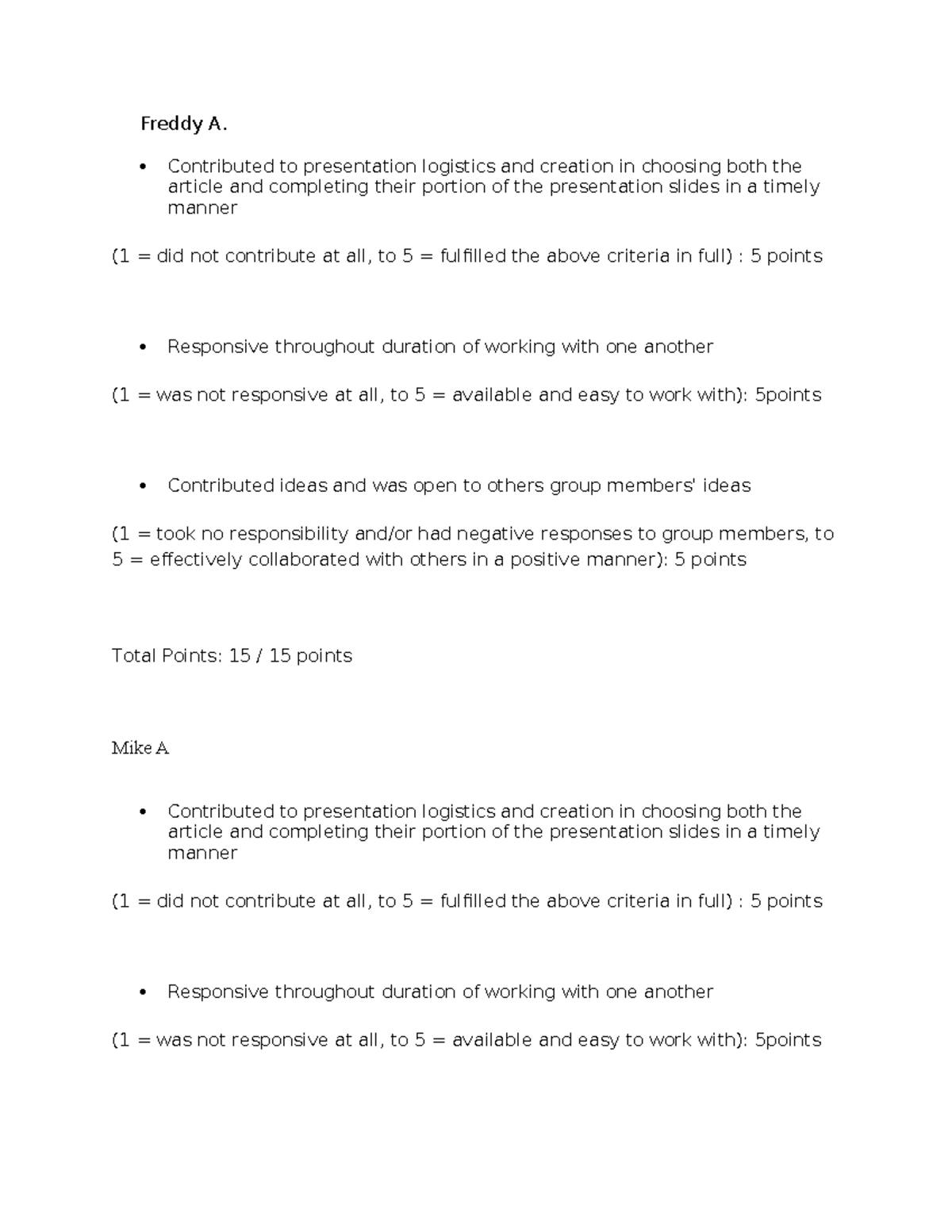 Peer Review - Practice Assessment for Group Presentation - Studocu