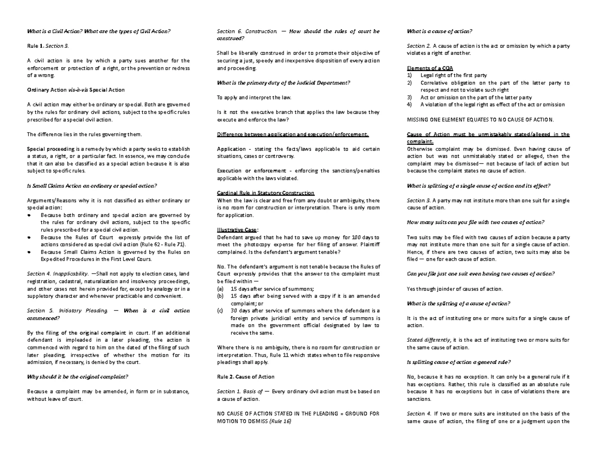 Consti 101 Final Exam Reviewer: Article 3 - Bill of Rights - Studocu
