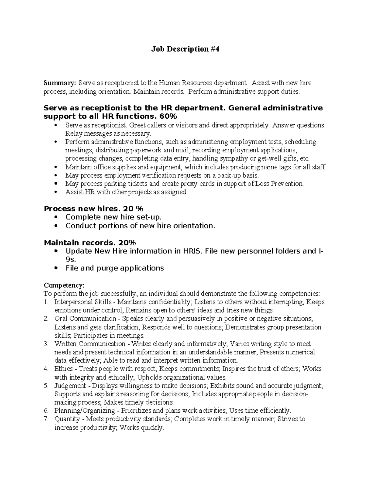 Job Description #4 2:5:23 - Job Description Summary: Serve as ...