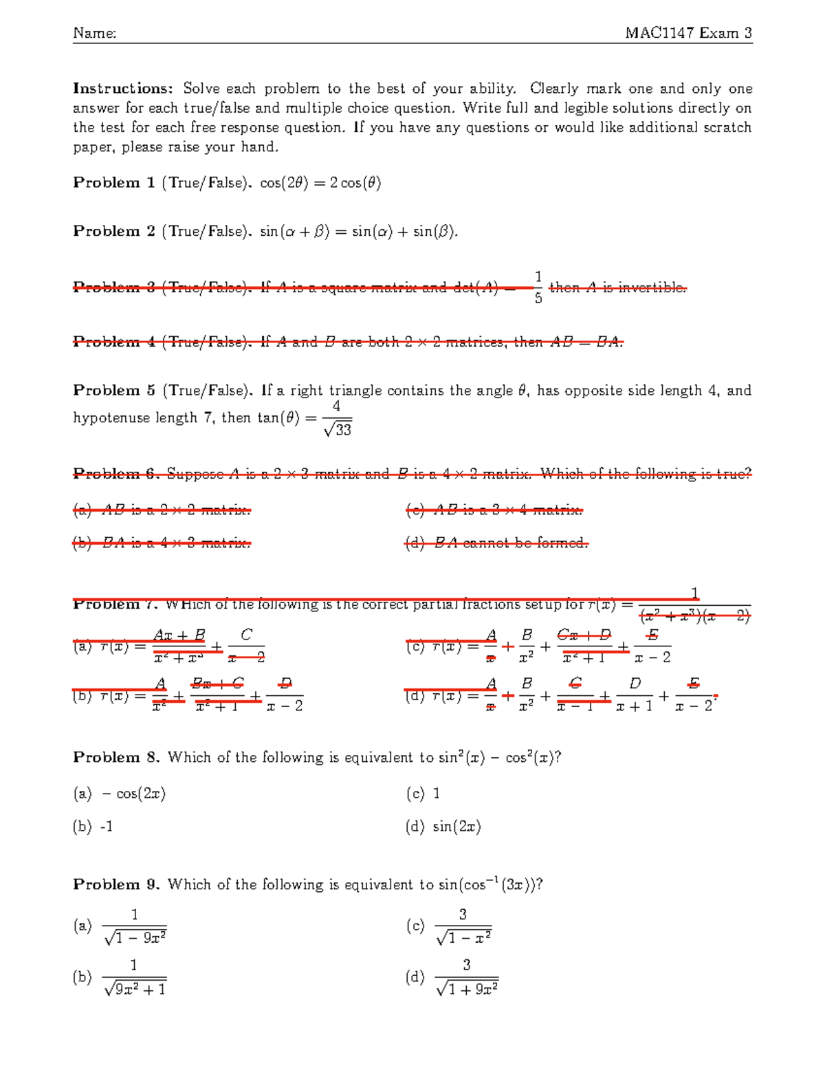 MAC1147 Final Exam 3 - Fall 2023 - Studocu