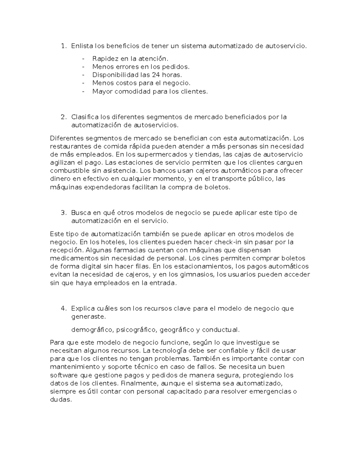 Actividad 3: Beneficios y Aplicaciones de la Automatización en Negocios ...