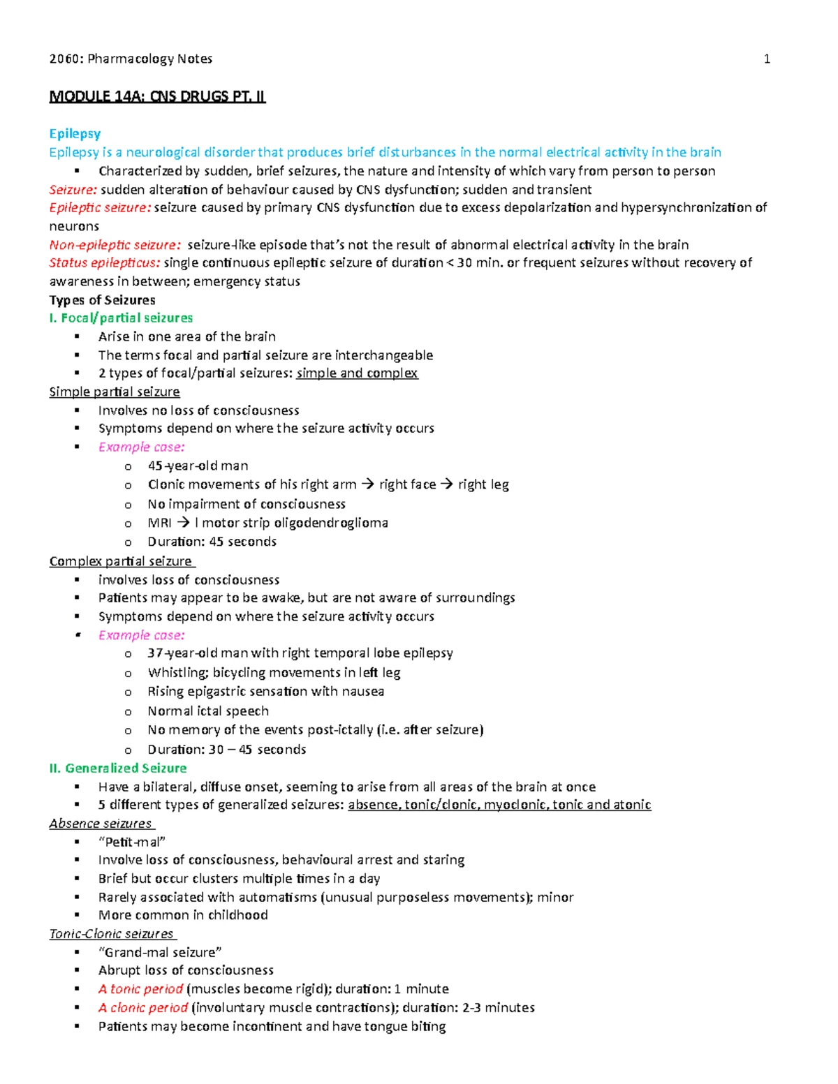 Module 1 Notes - INTRODUCTION TO PHARMACOLOGY 1 - INTRODUCTION What is ...