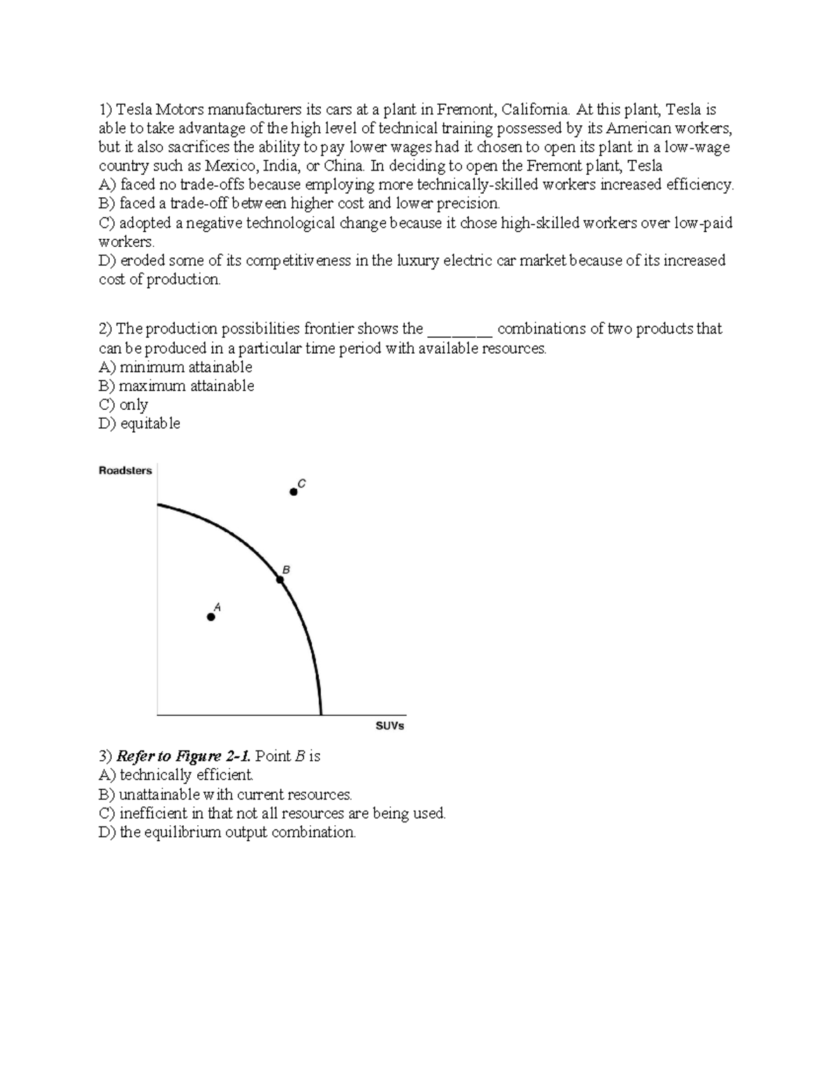 Economics practice questions for ECON course - Studocu