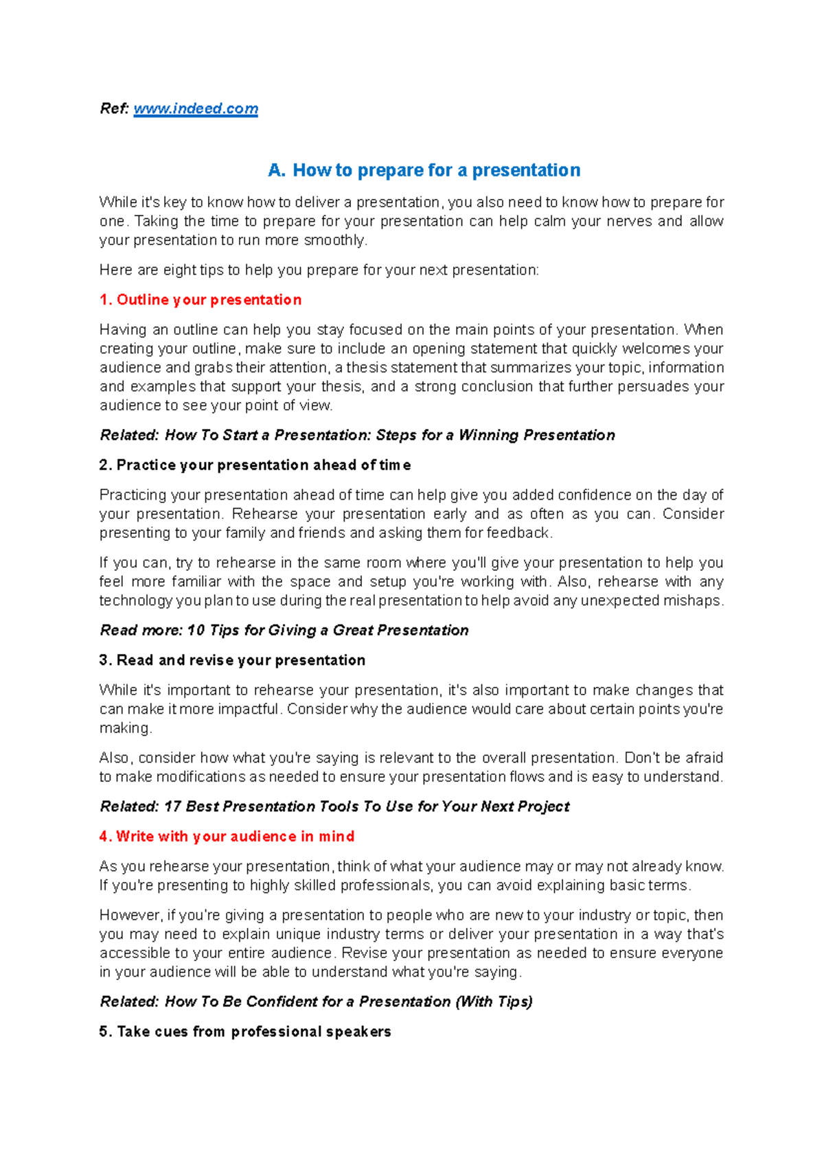 Ref: A. Tips for Effective Presentation Preparation - Studocu