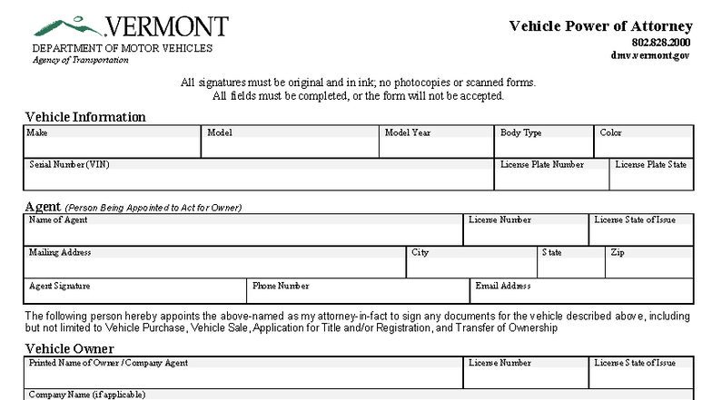 VN-101 Vehicle Power of Attorney Form - Complete Overview 2023 - Studocu