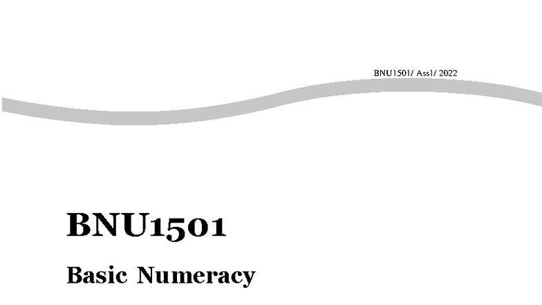 Bnu1501 Basic Numeracy Assignment 01 Important Info S1 2022 Studocu