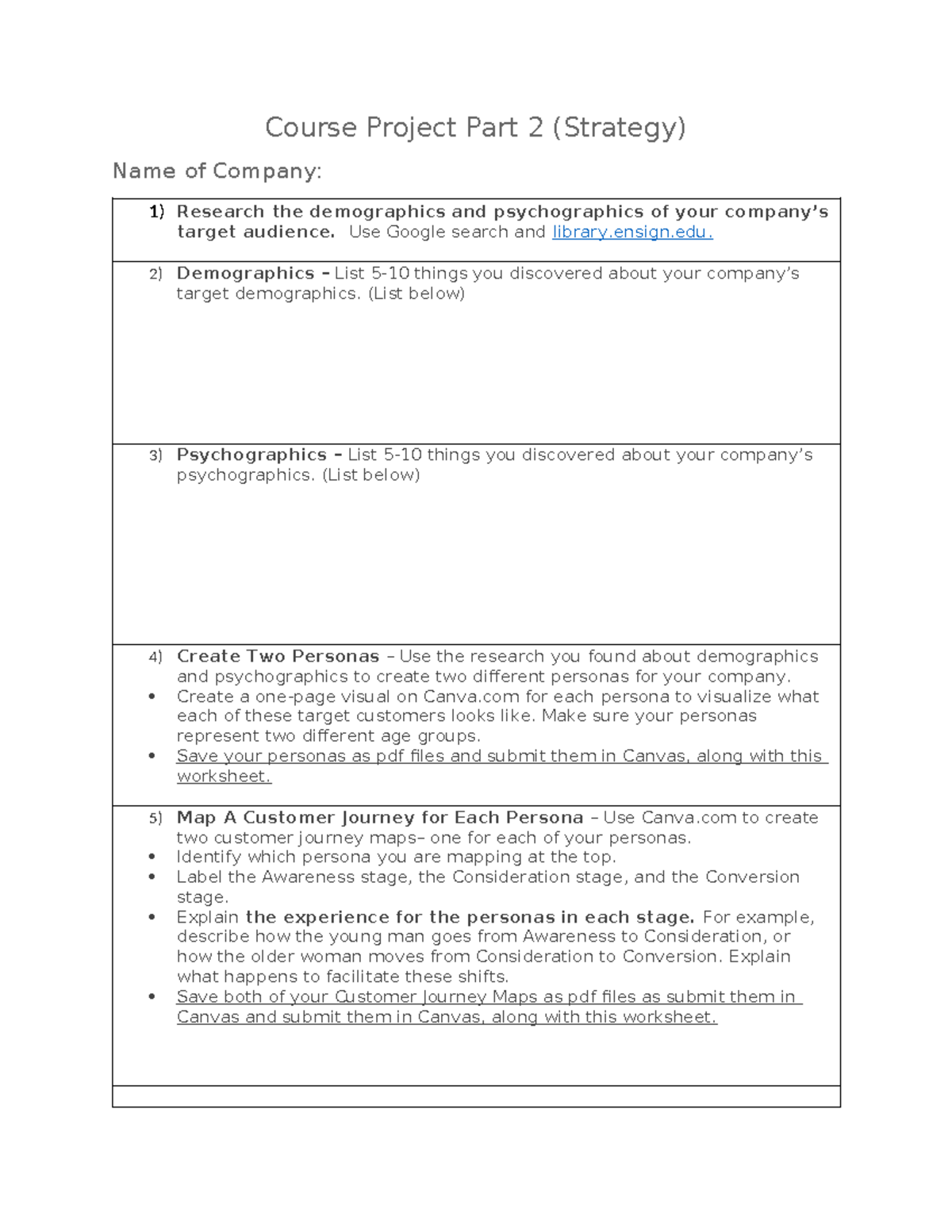 Course Project Part 2 (Strategy) - Course Project Part 2 (Strategy ...