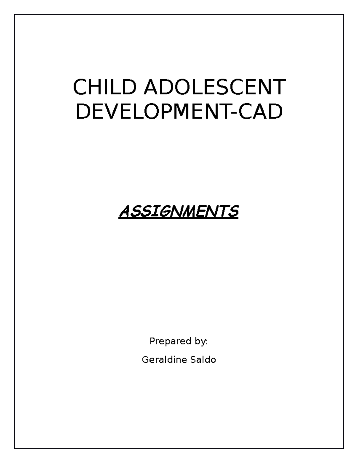 CAD- Final Exam - Assignments Answer Key - Studocu