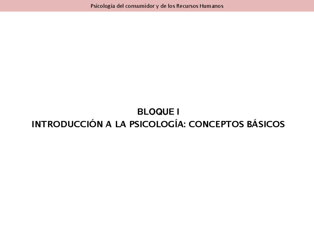 Tema 1 - Introducción a la Psicología - Conceptos básicos - Para ...