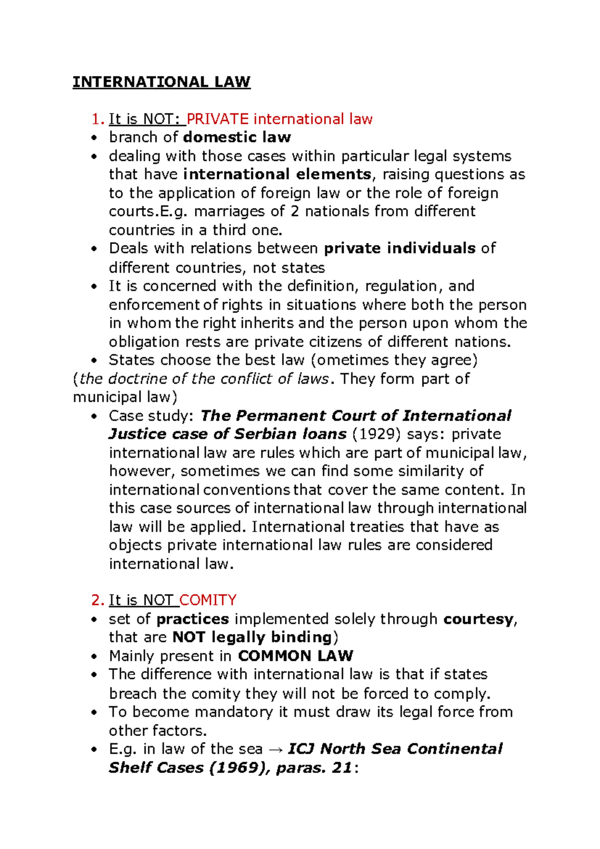 INTL LAW 1: Overview of Private International Law and Comity - Studocu