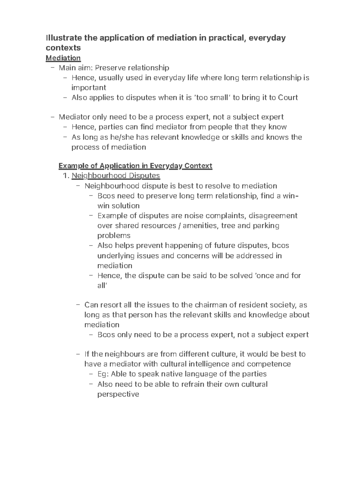 Mediation in Everyday Life: Practical Applications and Examples - Studocu