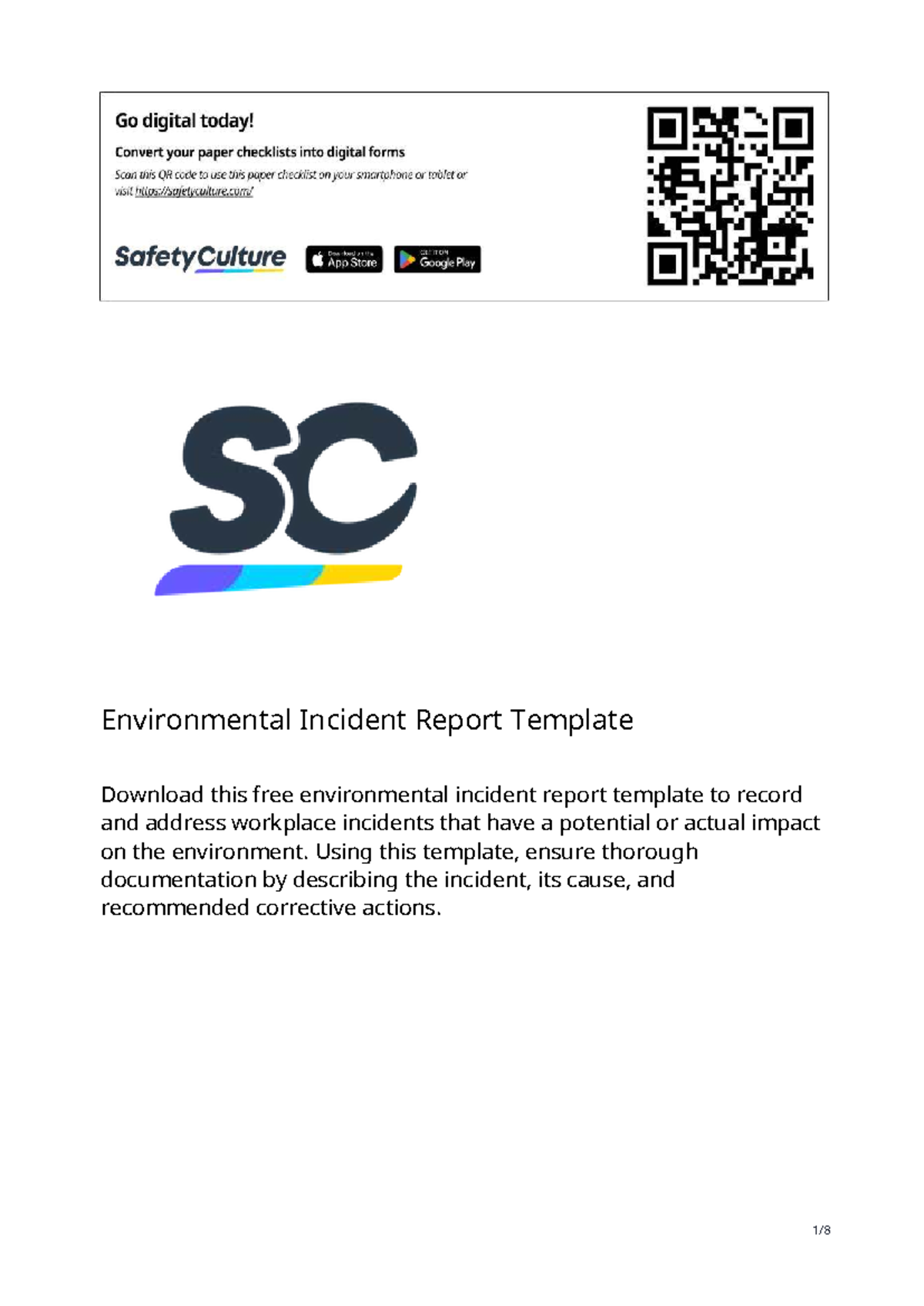 ENV 101: Environmental Incident Report Template for Documentation - Studocu