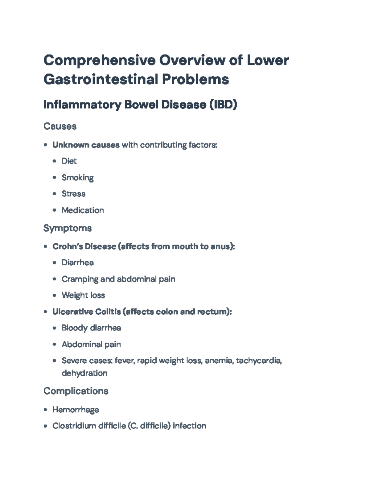 Comprehensive Overview of Lower GI Problems: IBD, CRC, and More ...