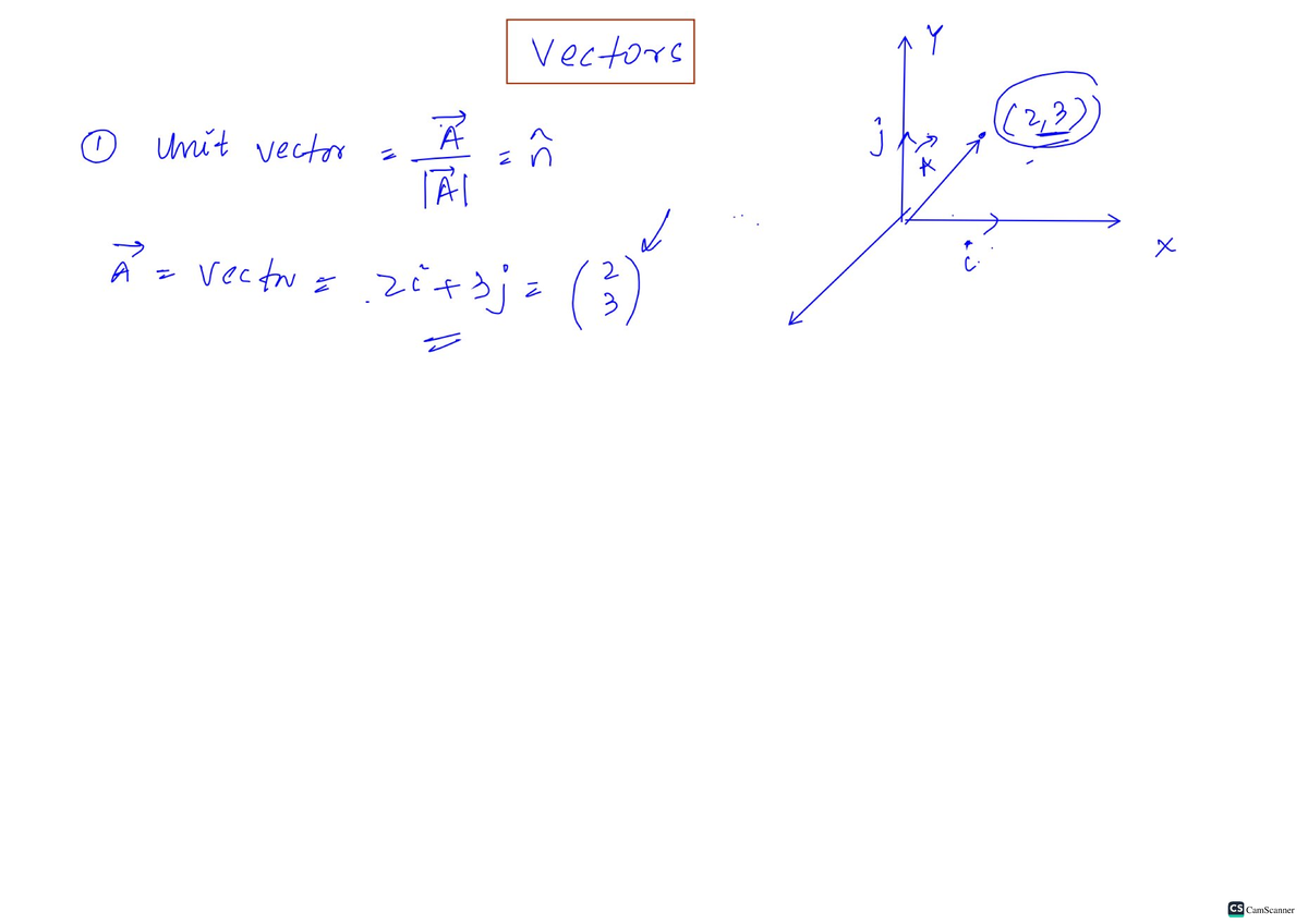Vectors Notes - 2nd March (CS 1A1) - Studocu
