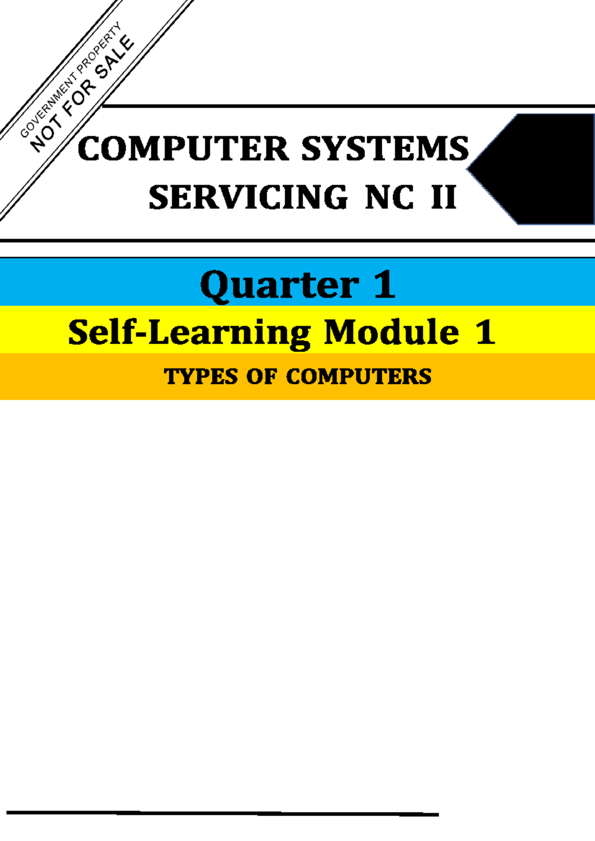 CSSM01: Module 1 - Types of Computers in Computer Systems Servicing ...