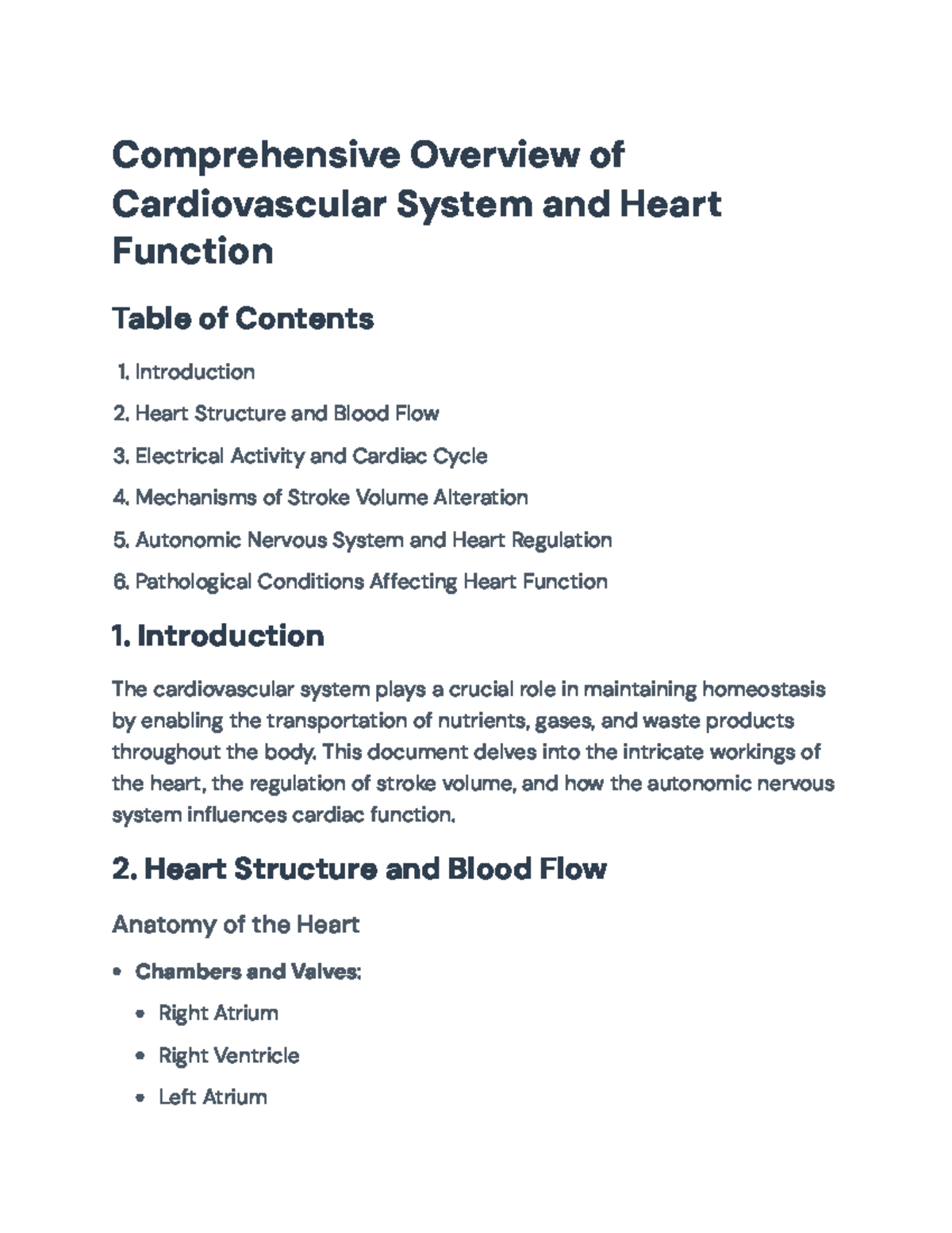 Comprehensive Overview of Cardiovascular System & Heart Function ...