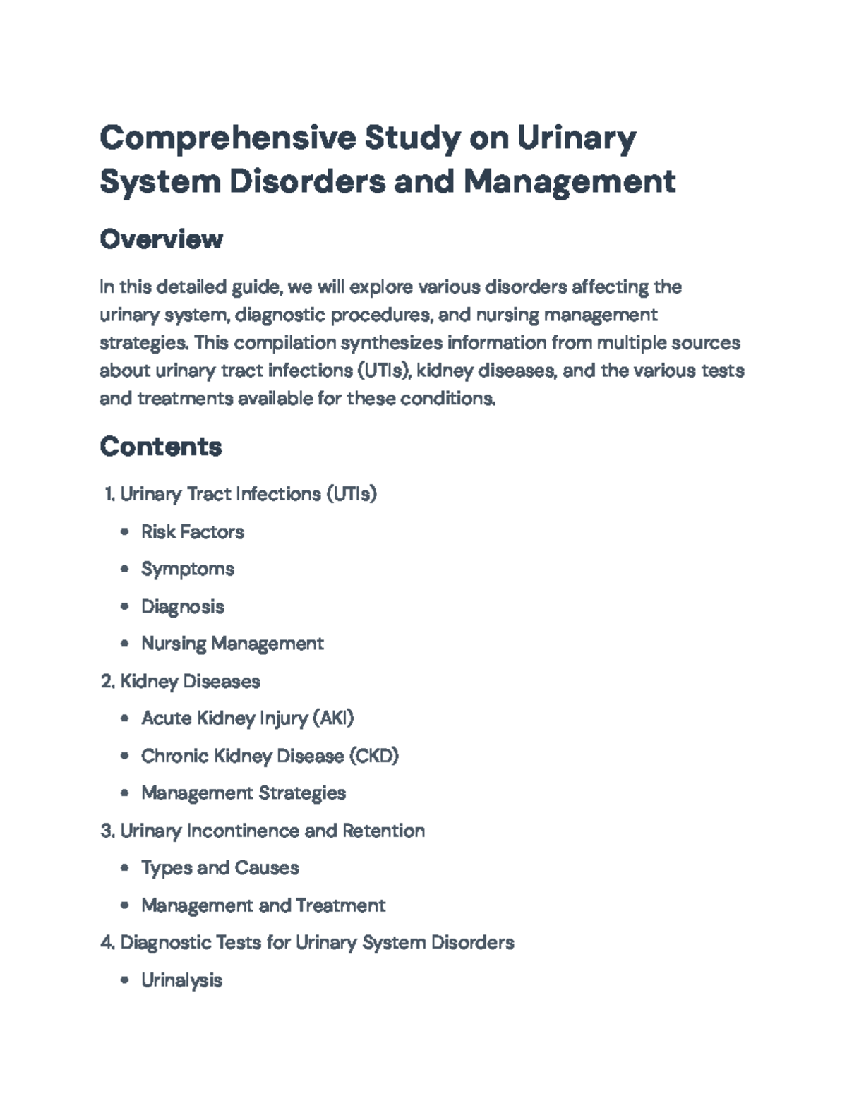 Comprehensive Guide on Urinary System Disorders & Management ...