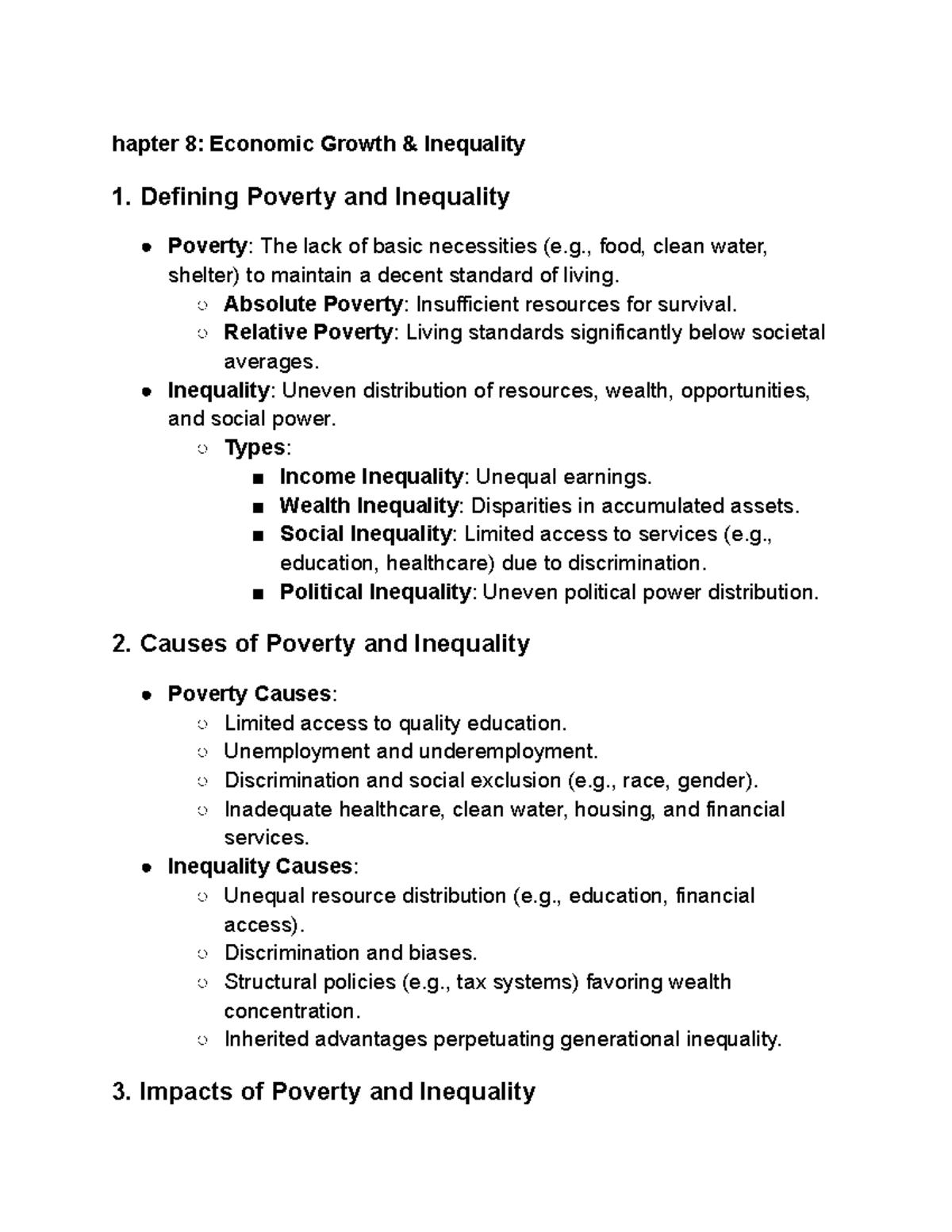 GS 101: Economic Growth, Poverty & Inequality - Final Exam Notes - Studocu