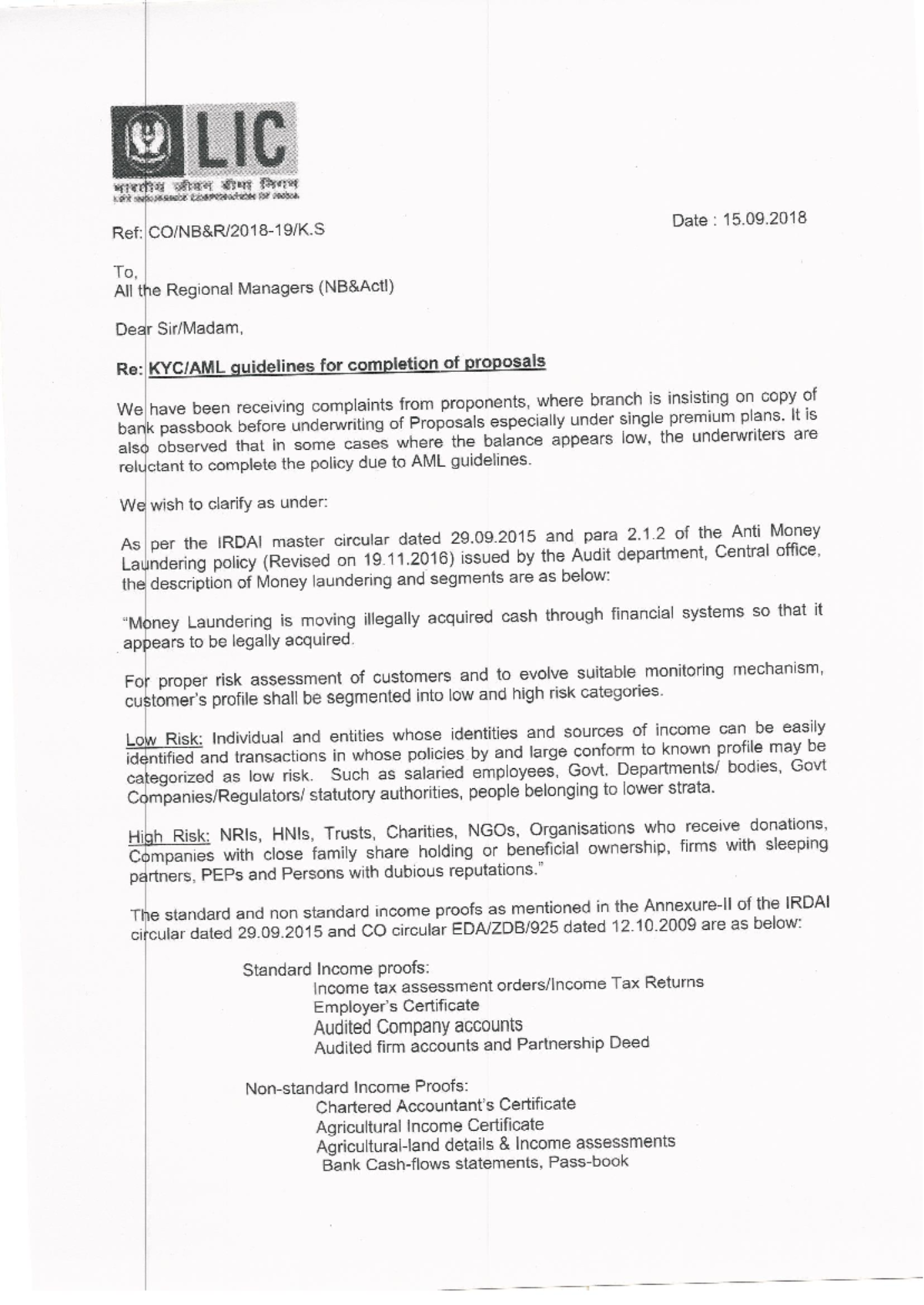AML Guidelines for Proposal Completion - Ref: 15.09.2018 - Studocu