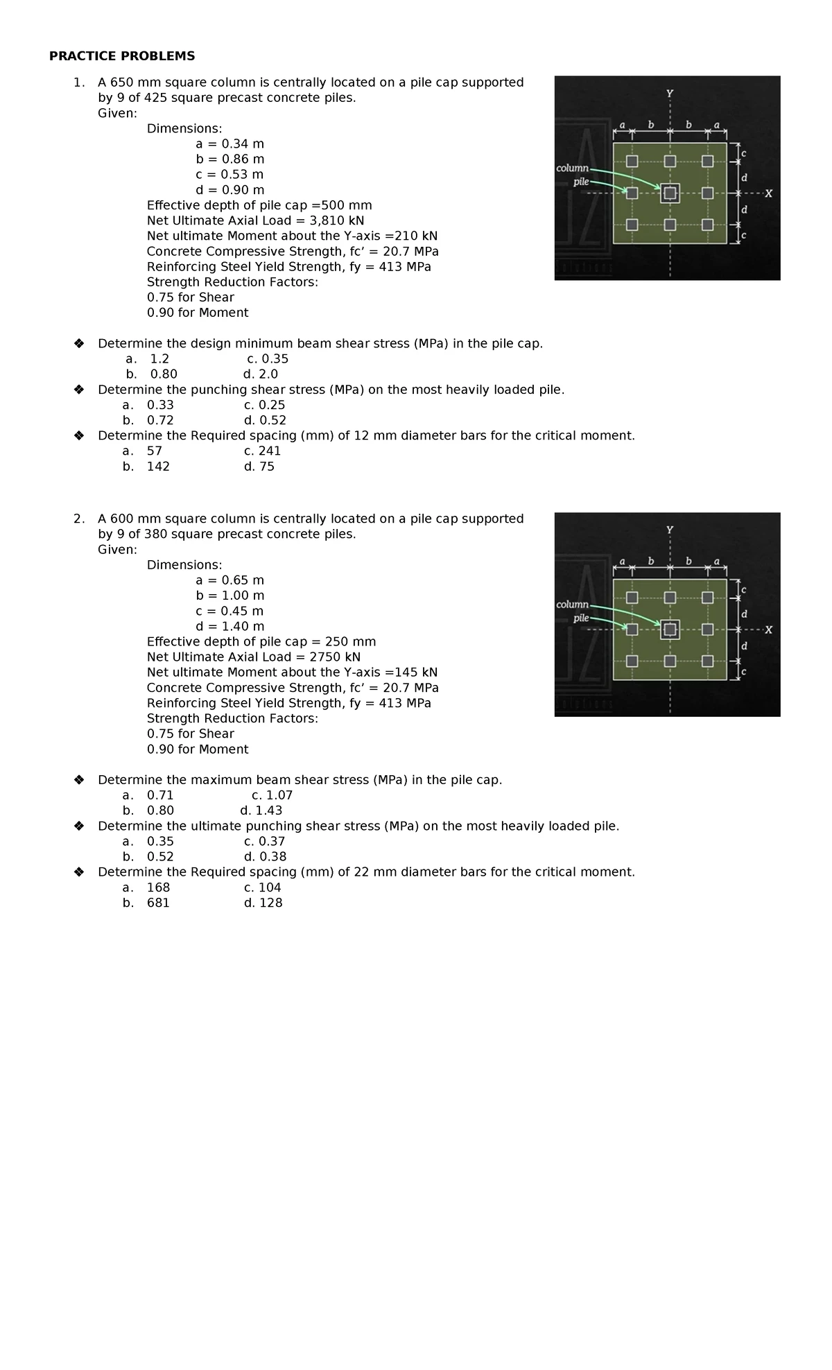 Practice Problems - This will helps you - PRACTICE PROBLEMS 1. A 650 mm ...