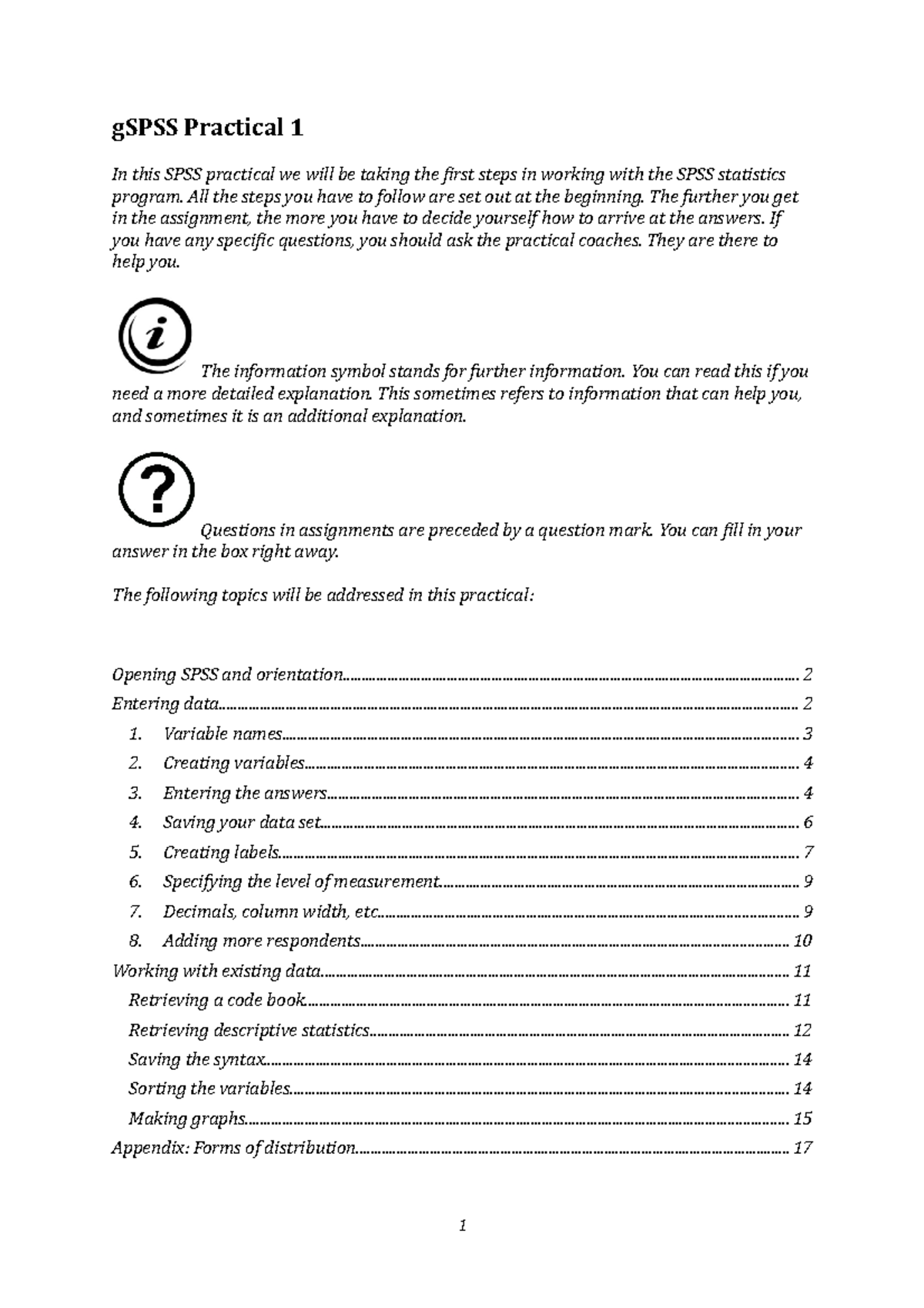 SPSS Practical Assignment 1: Introduction to Data Entry and Analysis ...
