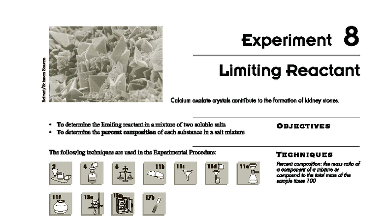 La1 - Pack - Experiment 8 Source Limiting Reactant Calcium oxalate ...