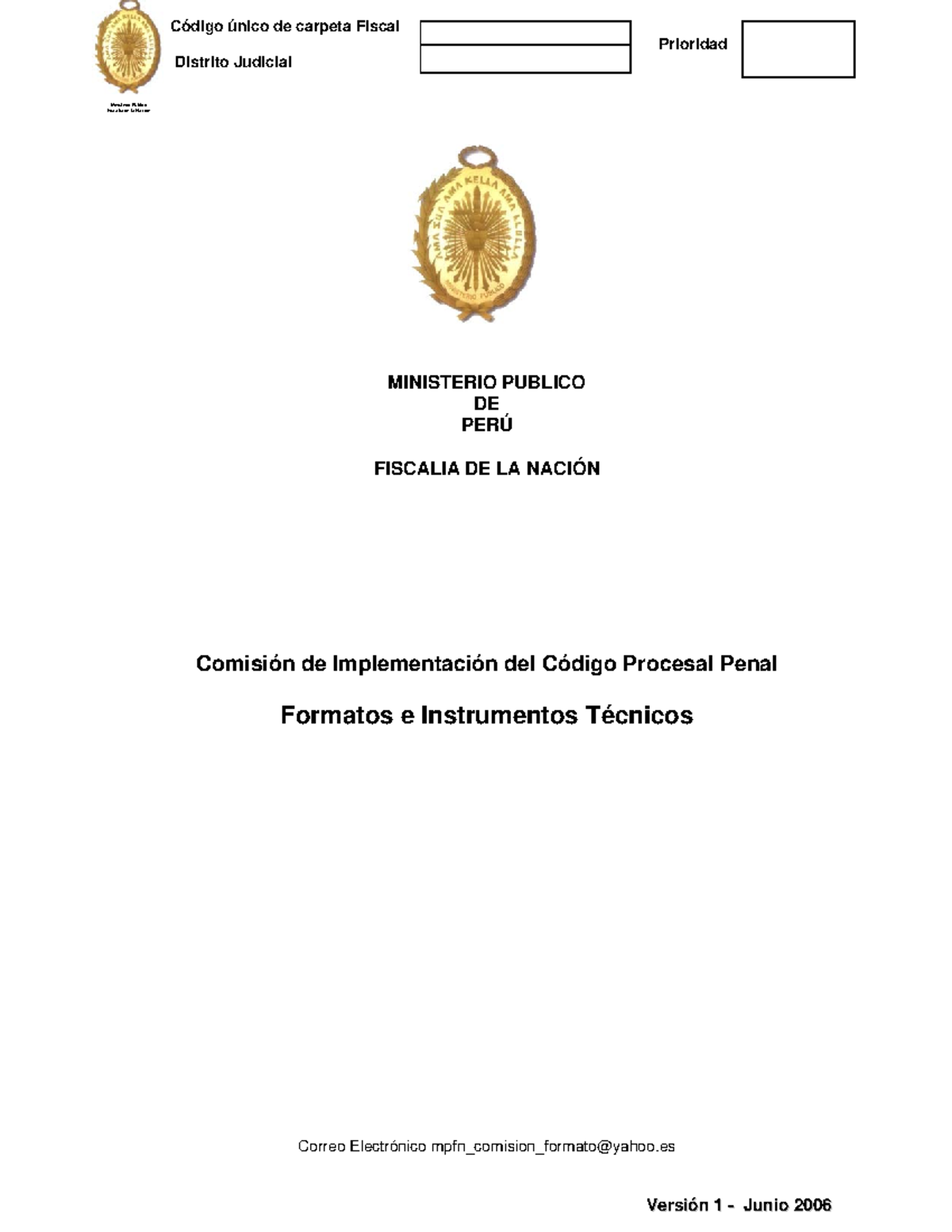 Directiva y Formatos Técnicos del Ministerio Público - Perú - Document Preview