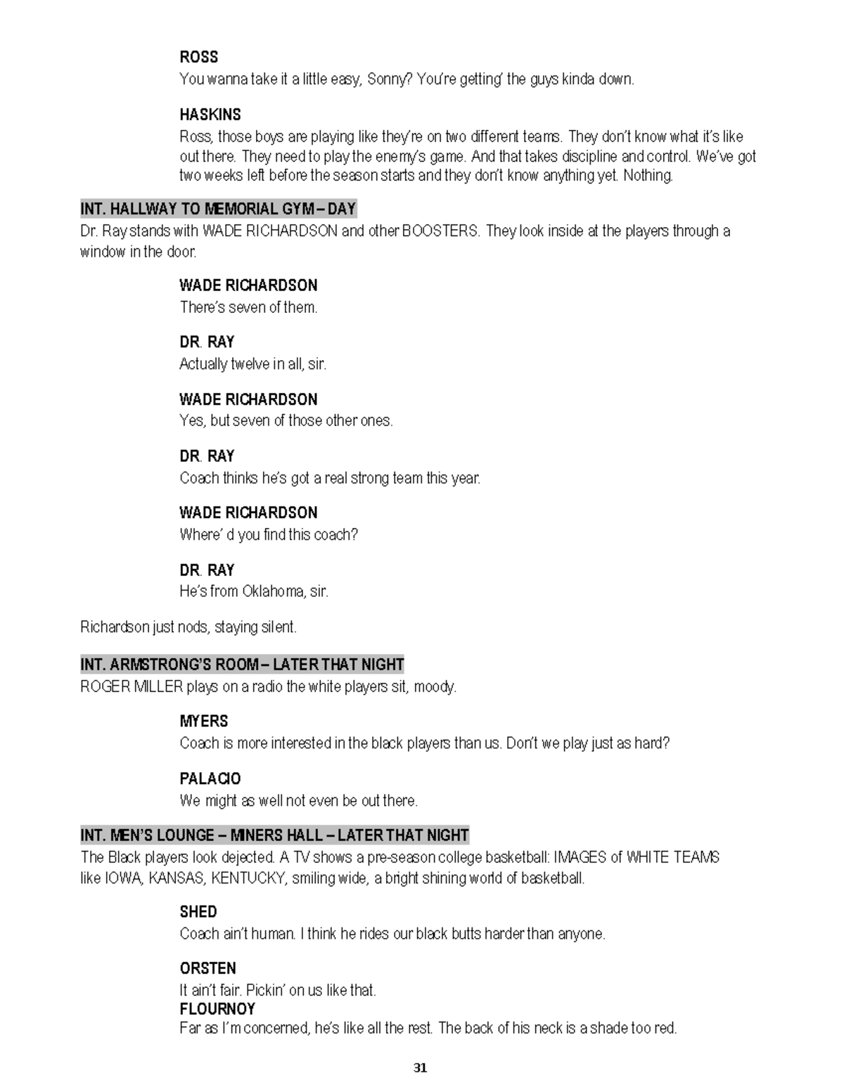 Glory Road: Insights from the Script (Text-31-38) - Studocu