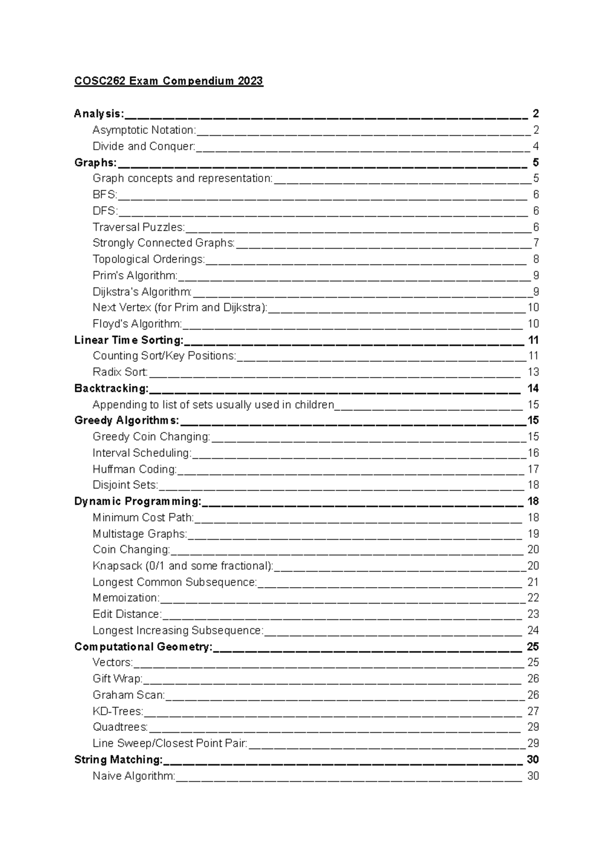 COSC262 Final Exam Study Compendium and Key Concepts Notes - Studocu