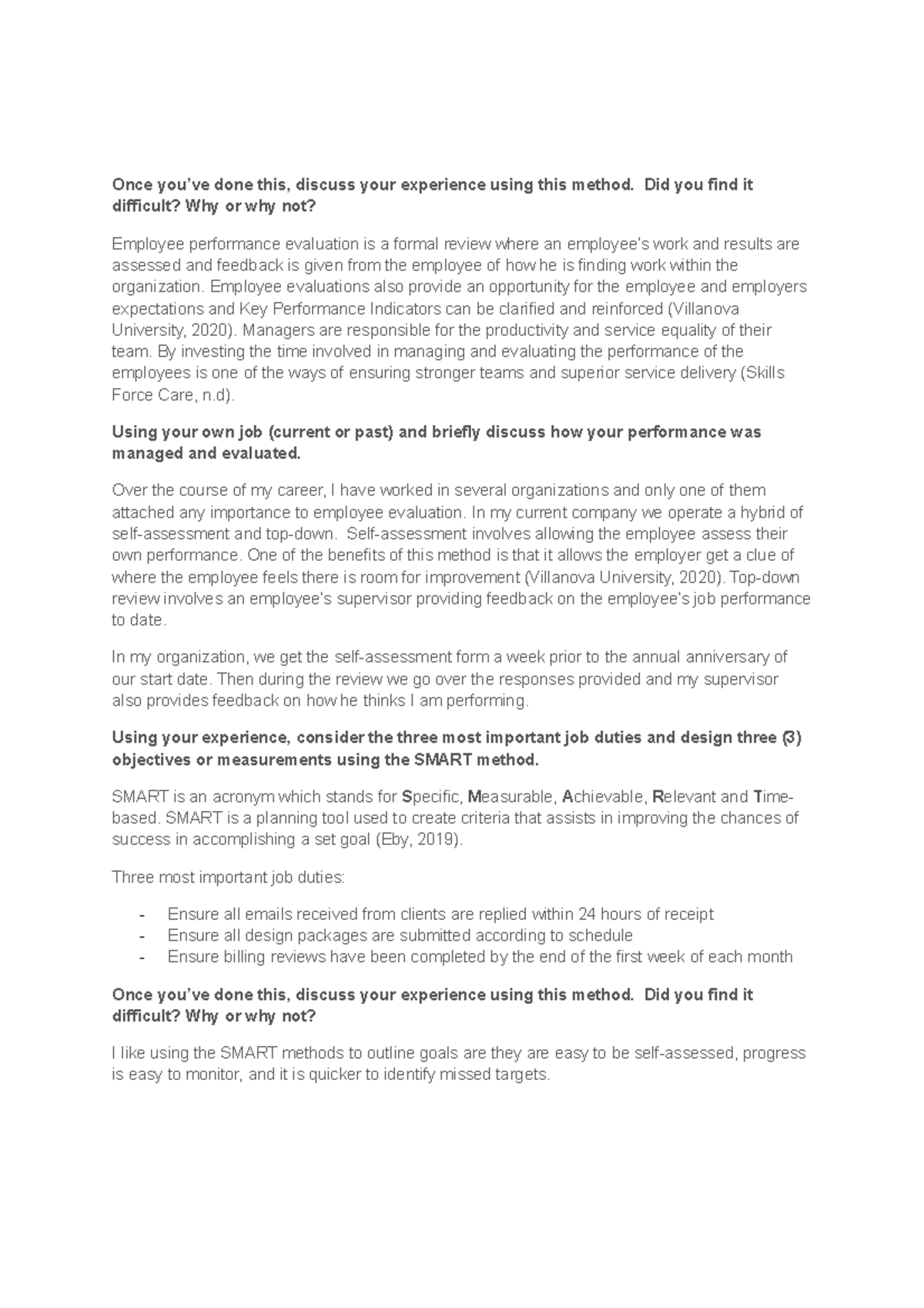 Discussion on Employee Performance Evaluation Strategies - Studocu