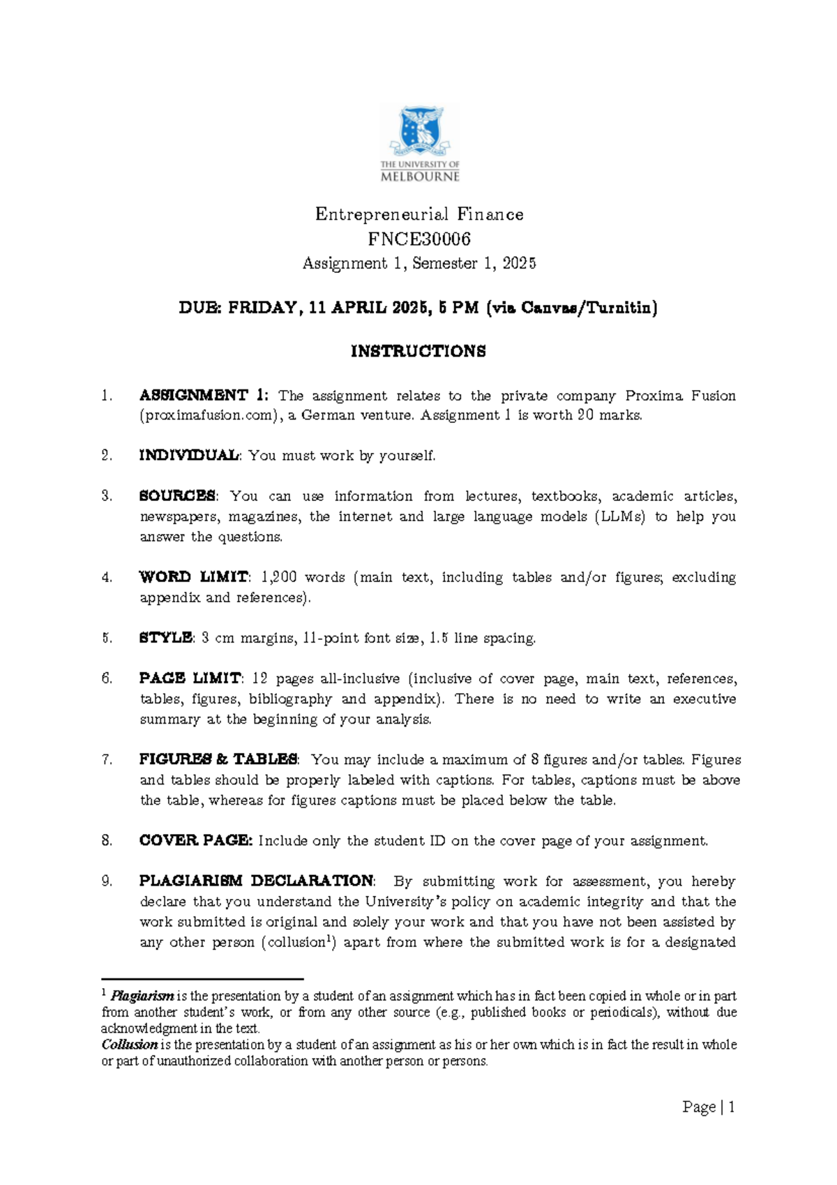 EF Assignment 1 Sem 1 2025 22491994 - Page | 1 Entrepreneurial Finance ...