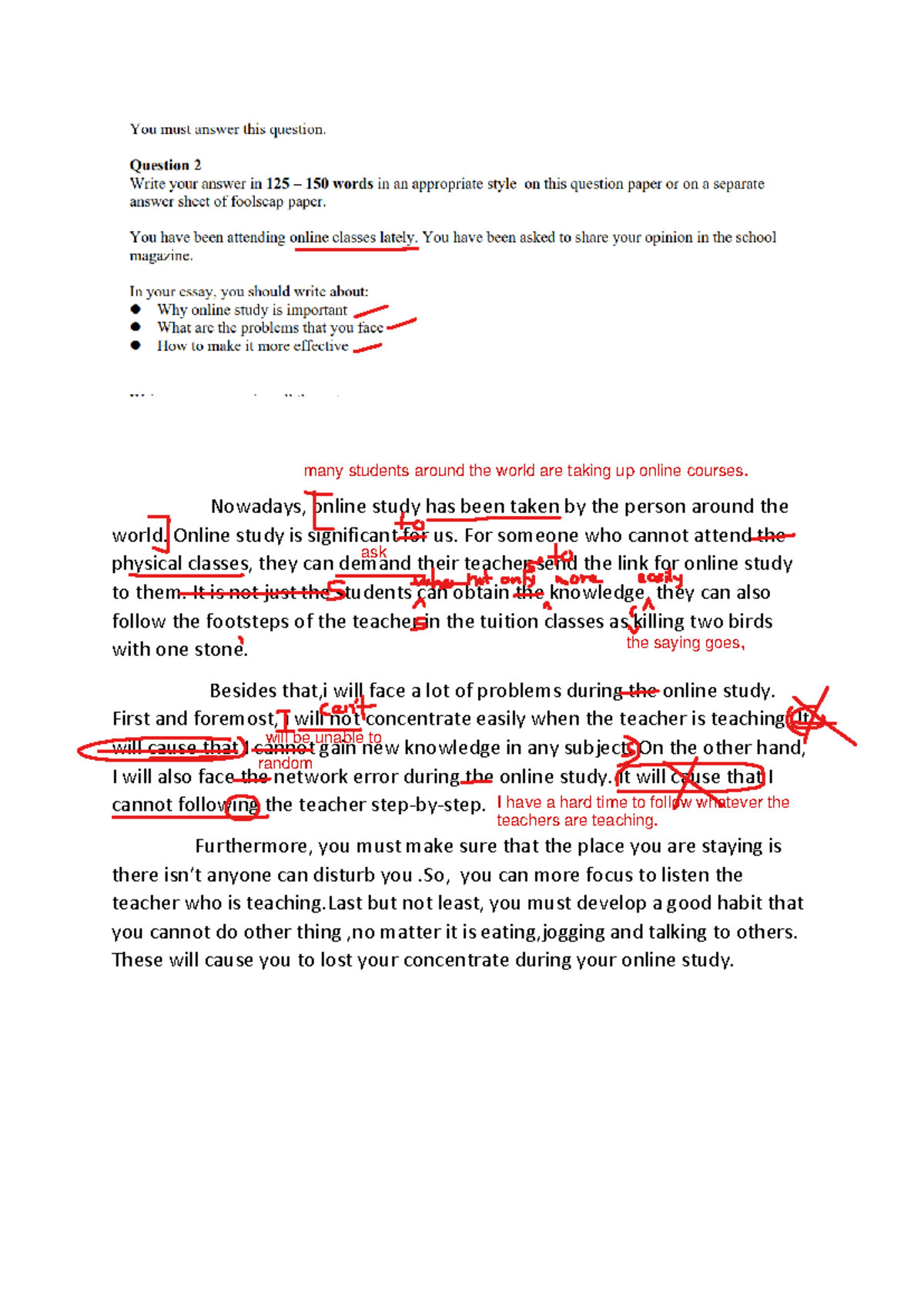 Suki BI - Key Challenges in Online Study: English Essay Insights - Studocu