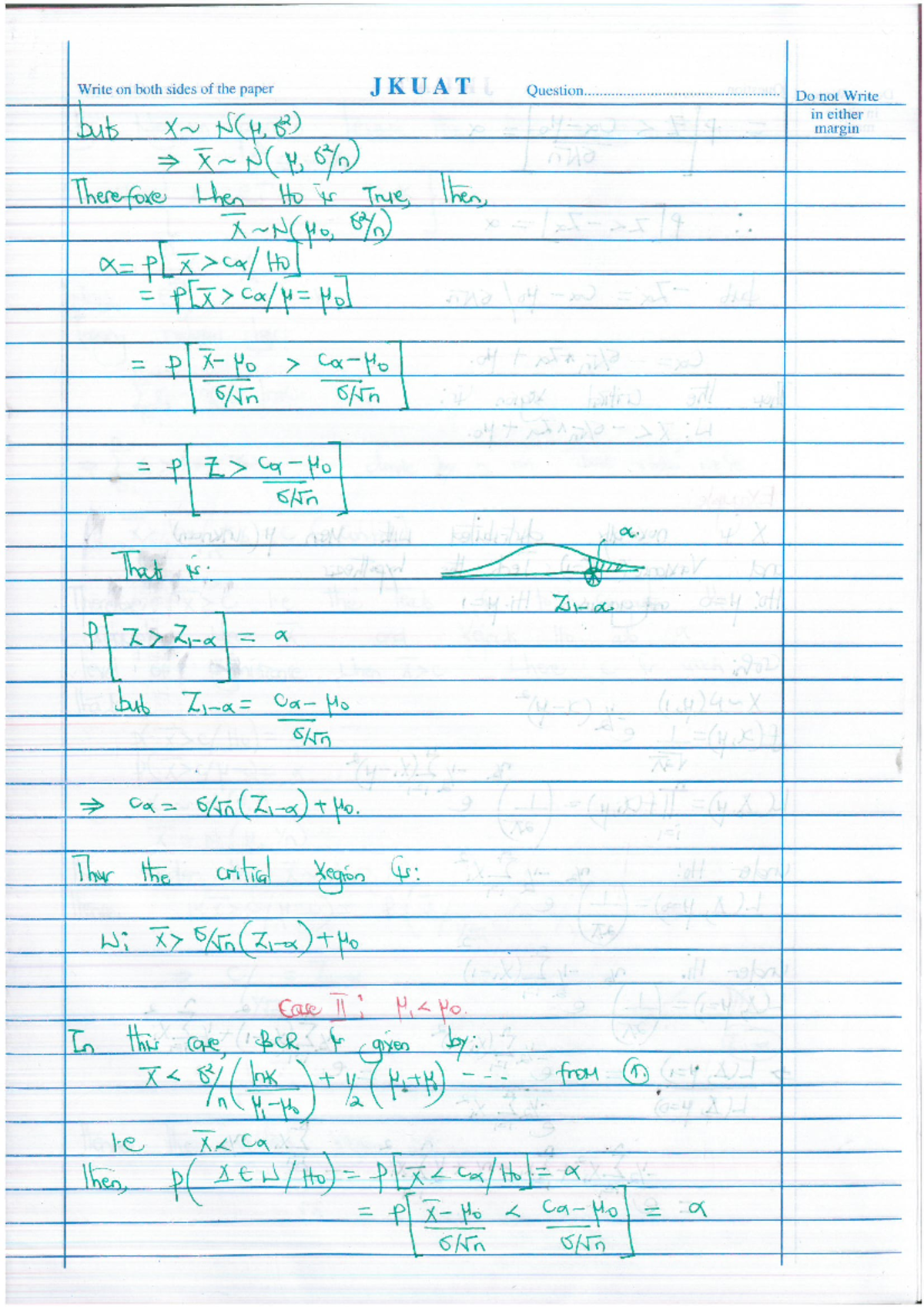 Theory of Hypothesis Testing: JKUAT Exam Notes - Studocu