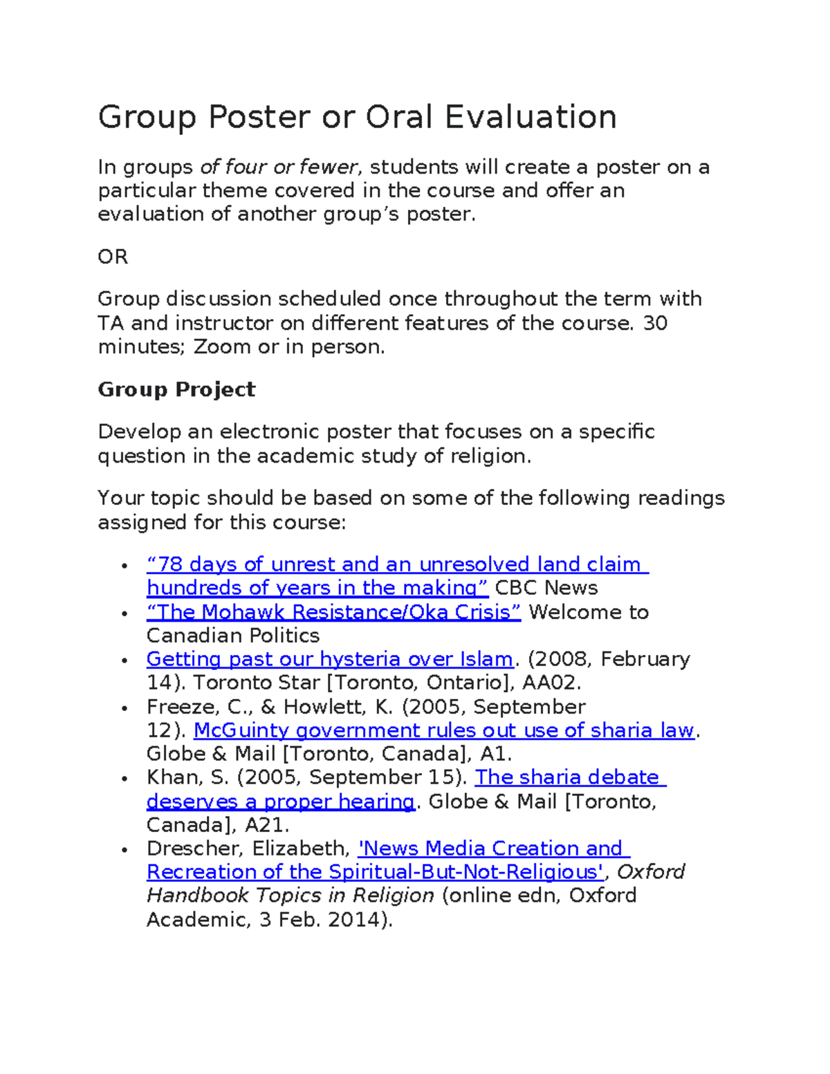 Group Project Assignment: Electronic Poster on Religion (REL 2) - Studocu