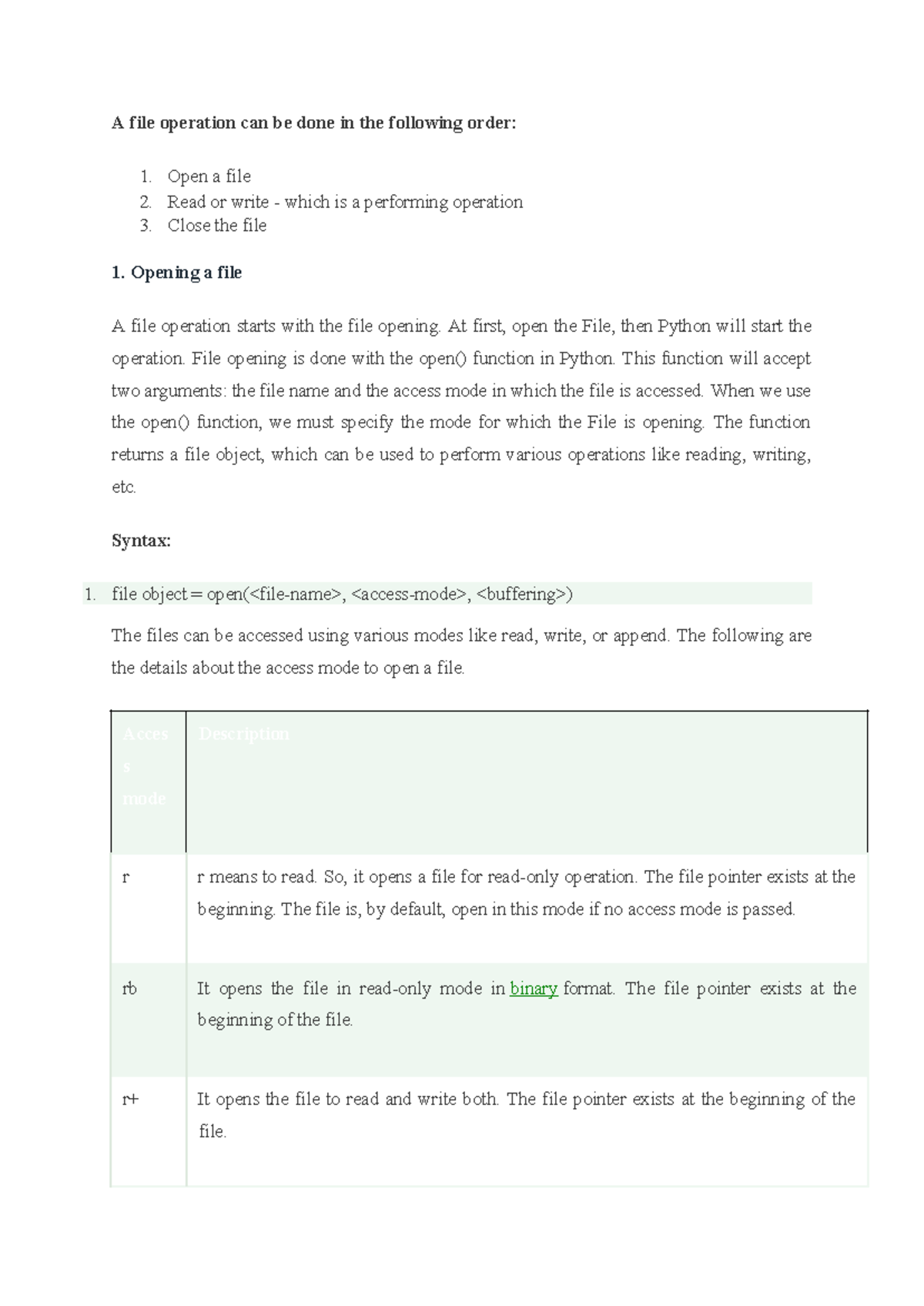 File Operations in Python - 1BPLC205E - Studocu