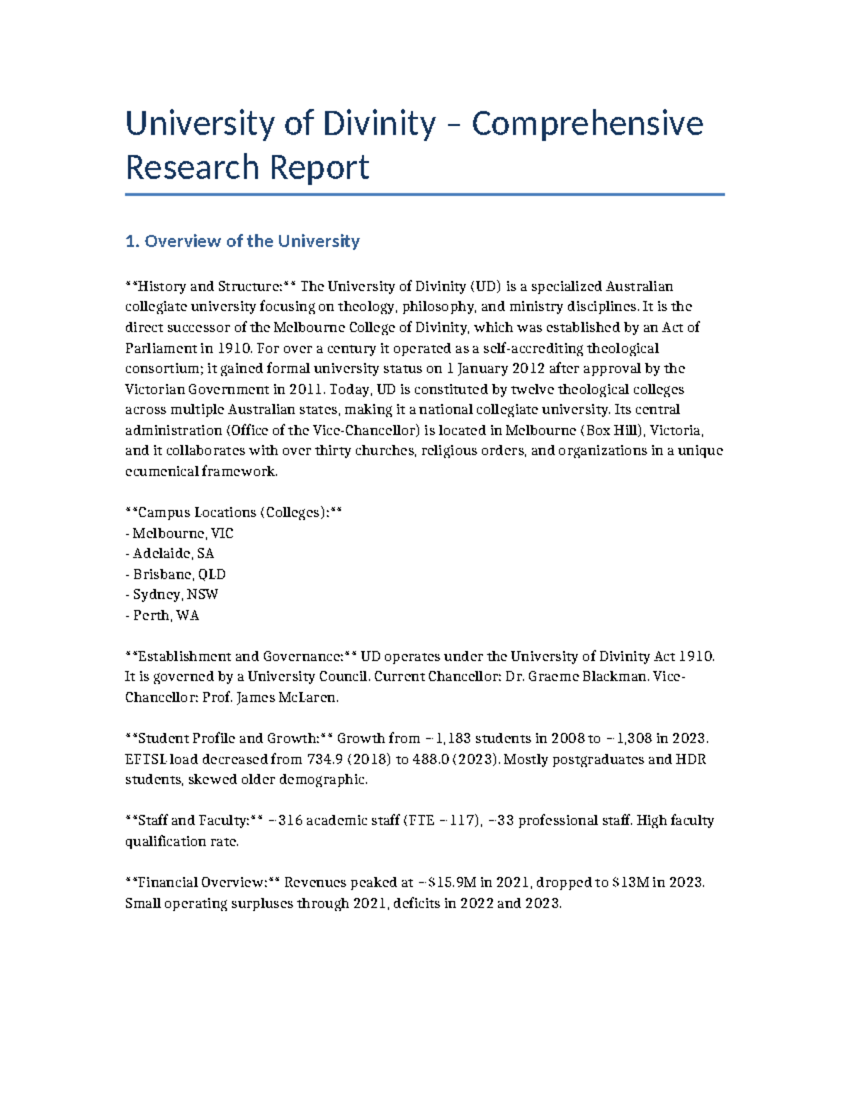 UD Comprehensive Research Report: Overview & Growth Analysis - Studocu
