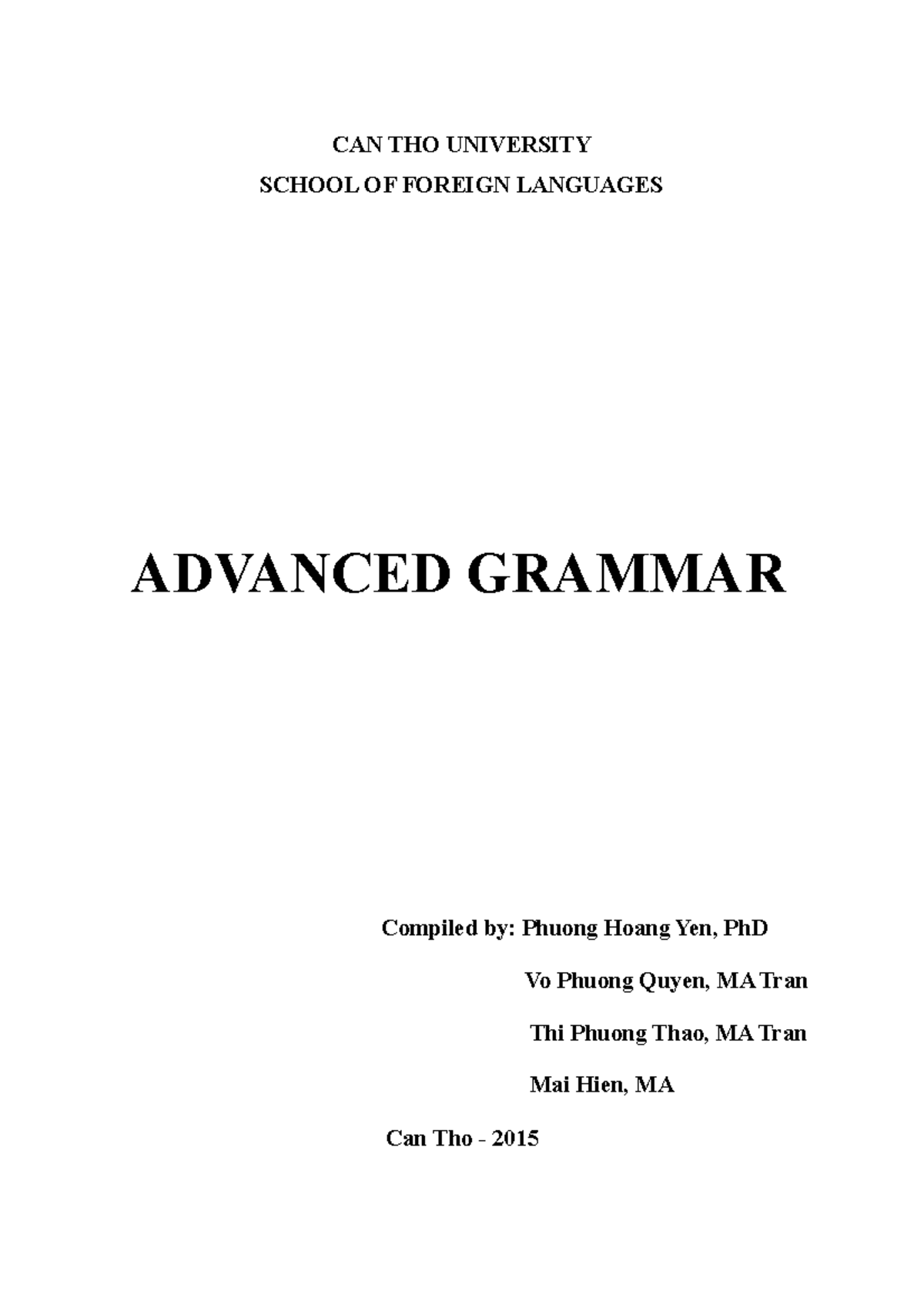 Advanced English Grammar Study Notes (SG281) - Studocu