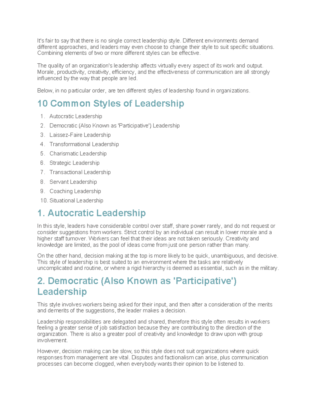 Analyzing Leadership Styles: Insights & Strategies for Effective ...