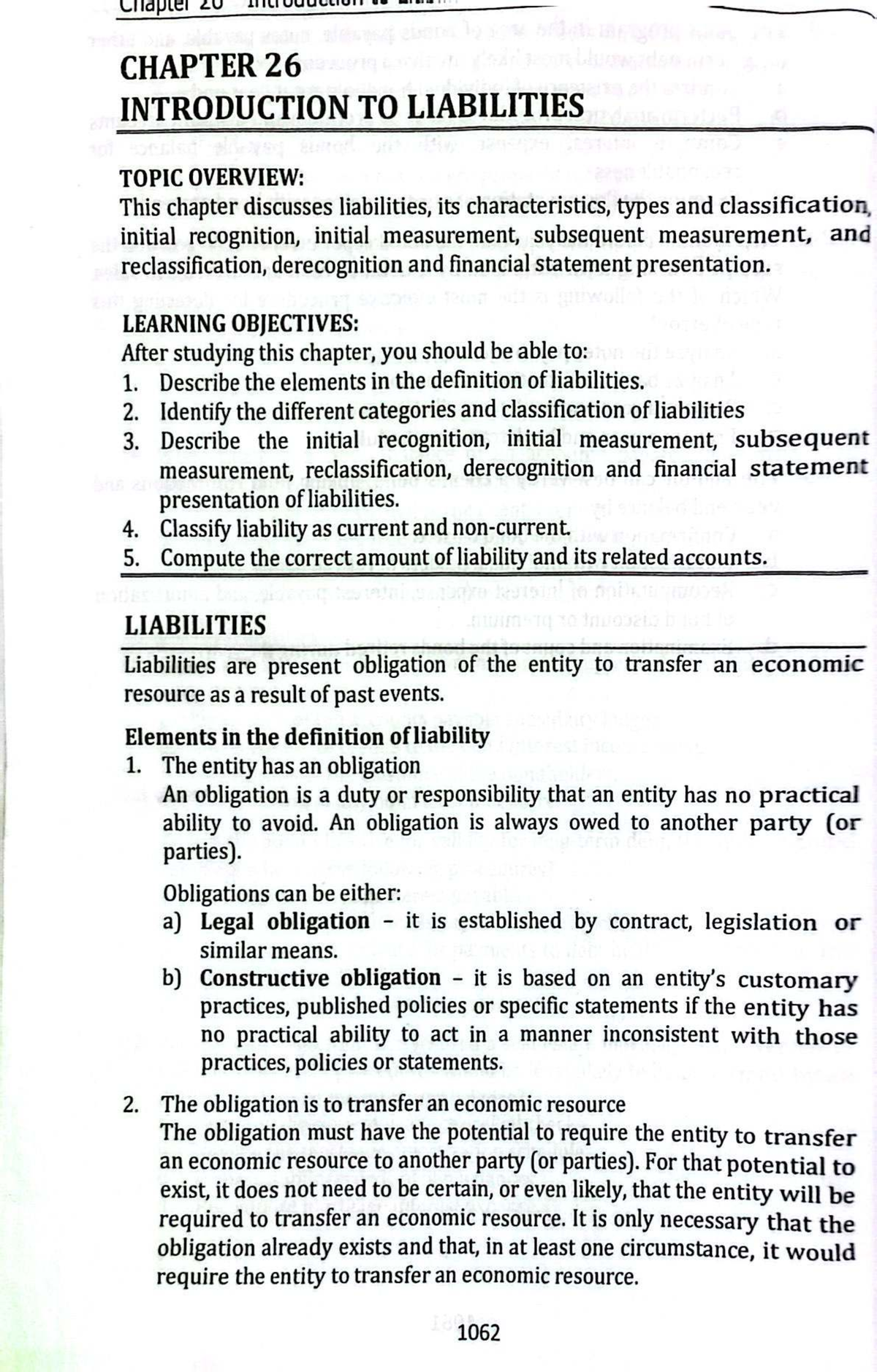 Chapter 26: Overview of Liabilities and Their Classification - Studocu