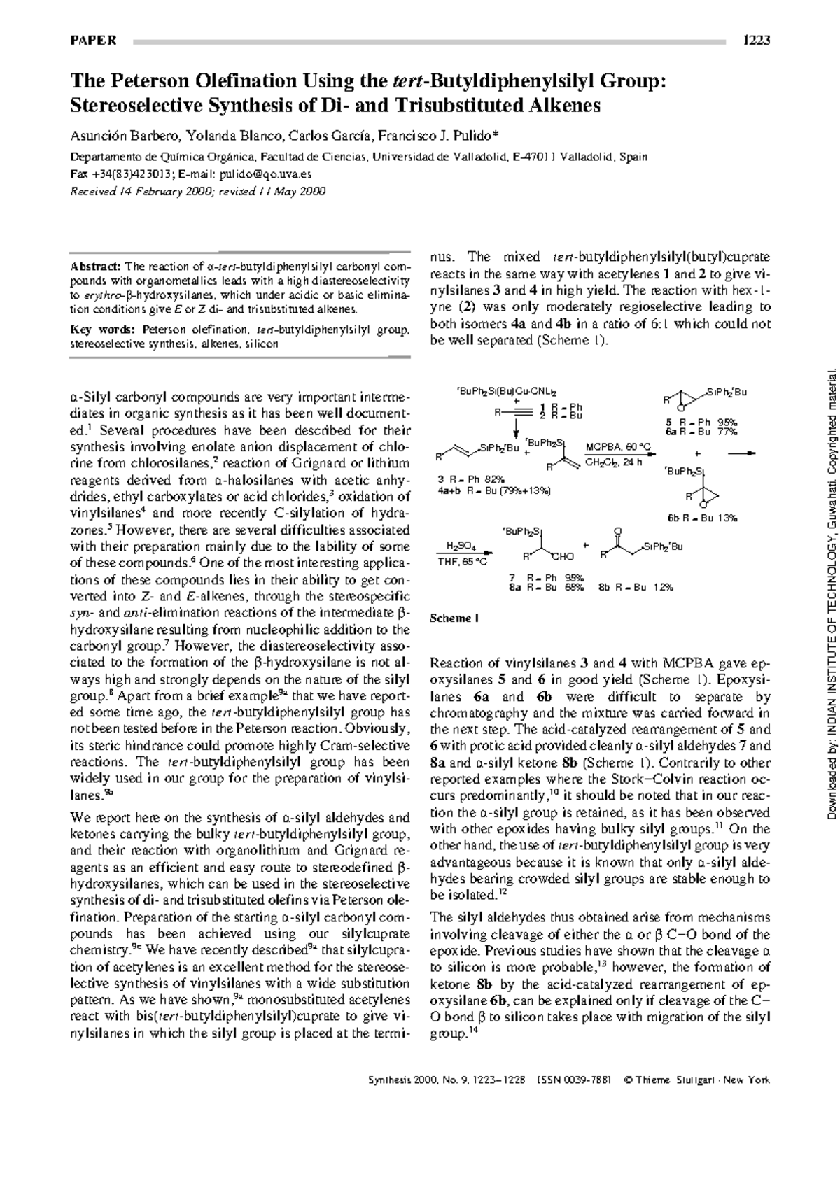 PAPER 1223: Stereoselective Synthesis of Trisubstituted Alkenes via ...
