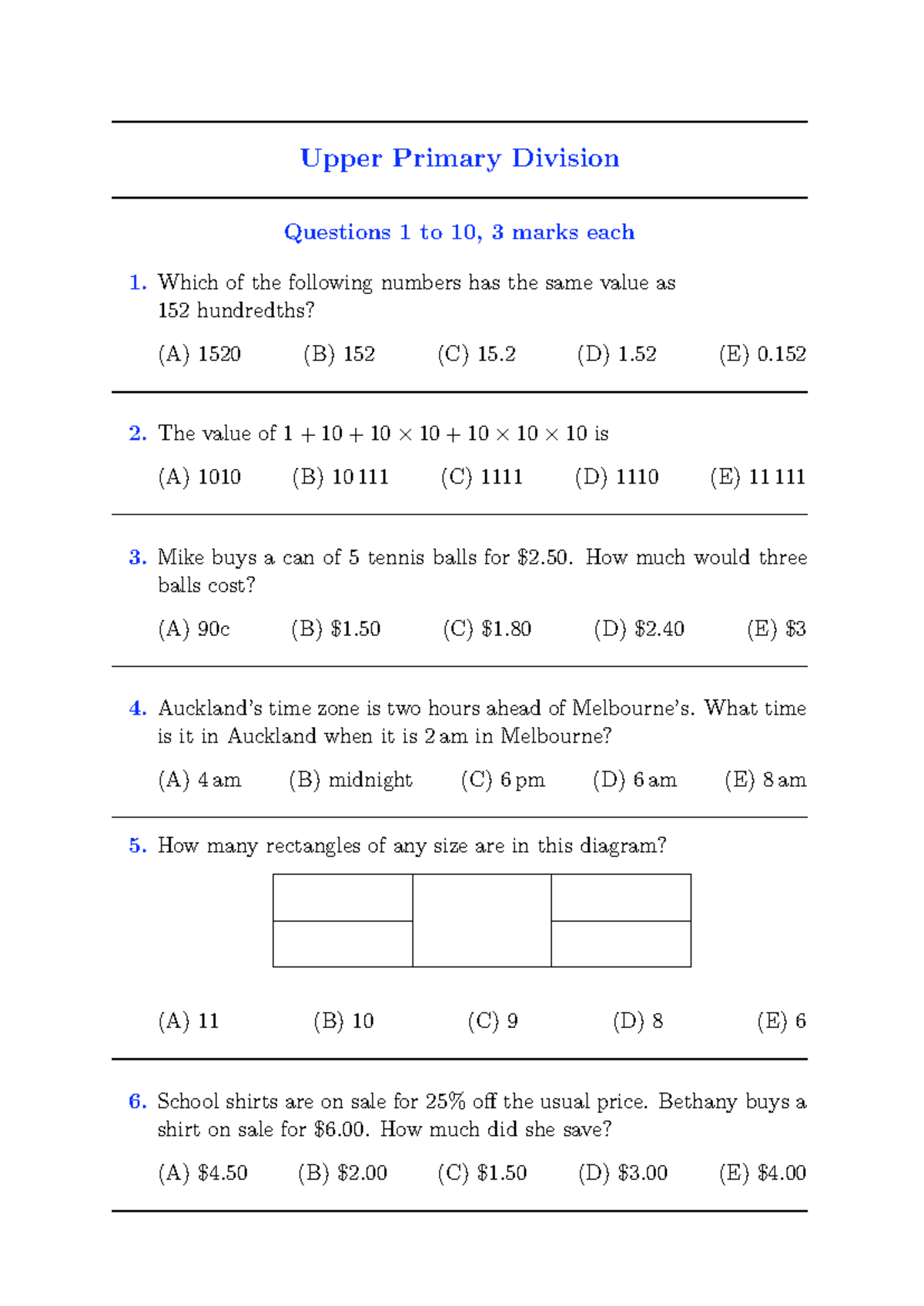 2011 AMC UP-EN - Upper Primary Division Sample Questions and Answers ...