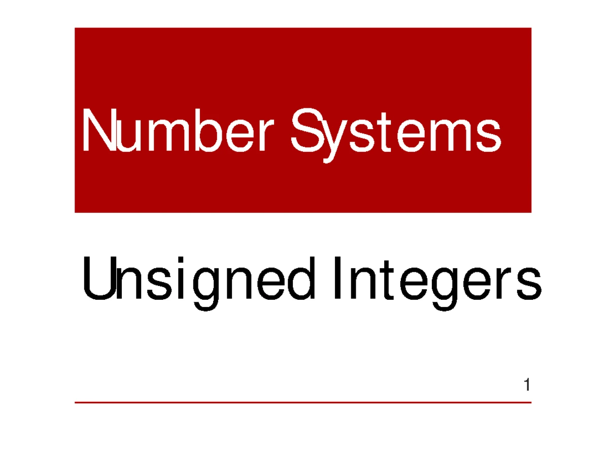 3.1 - Representing Information - COMP 2531 Computer Architecture and ...