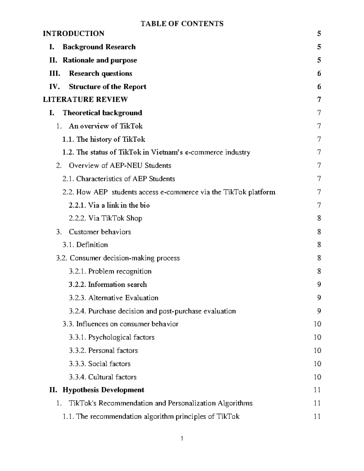 Final- Report-1 - TABLE OF CONTENTS INTRODUCTION I. Background Research ...
