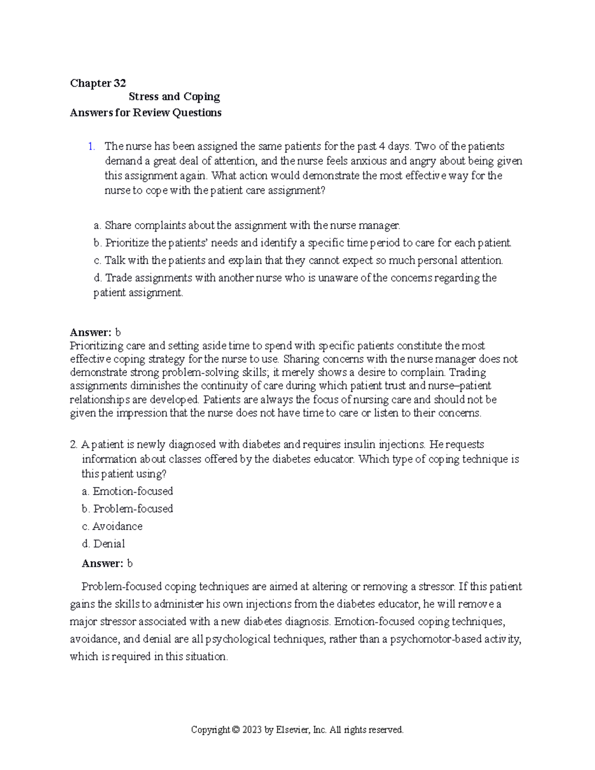 Coping Strategies and Stress Management - Nursing Concepts (Chapter 32 ...